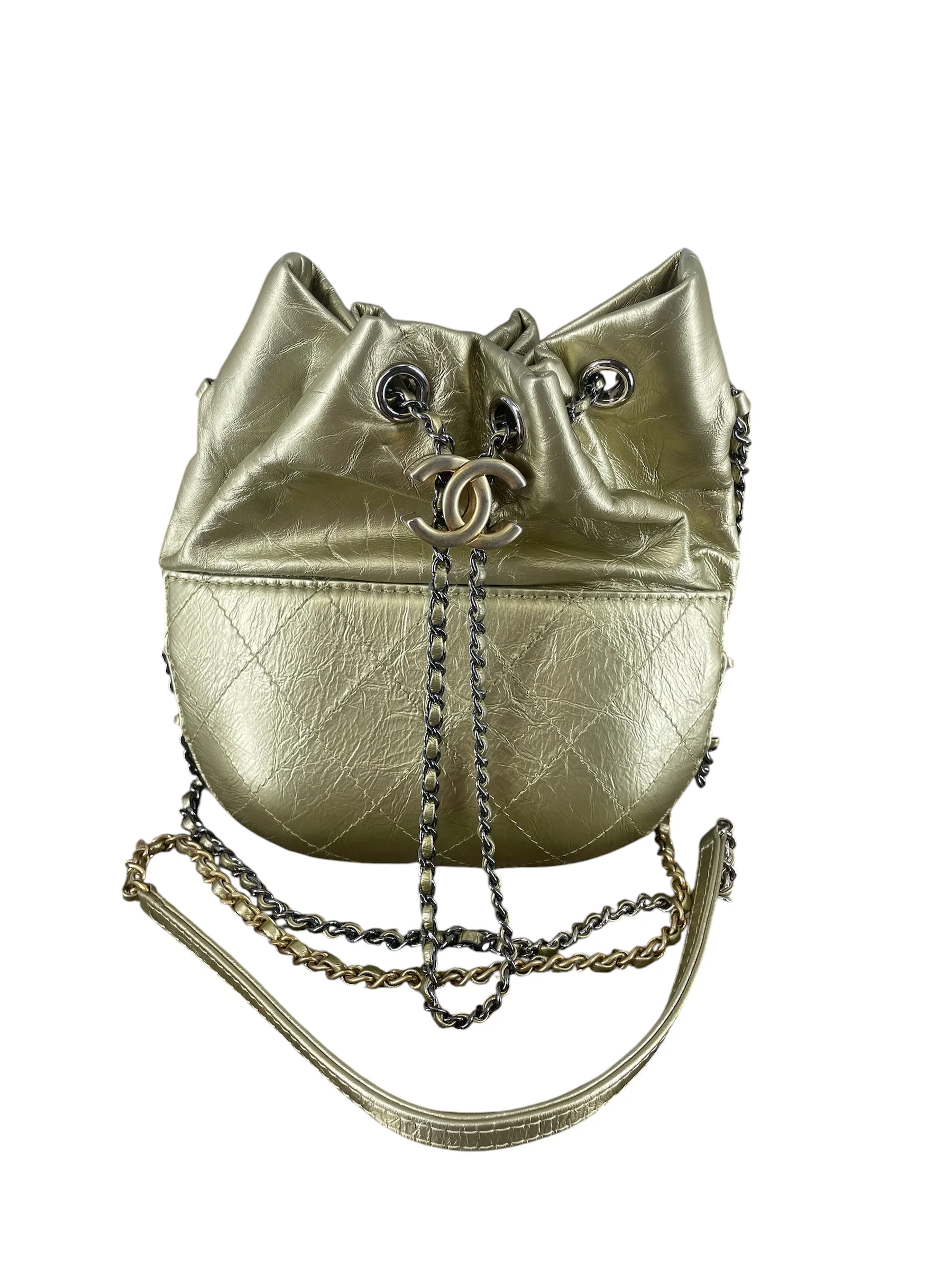 CHANEL/Cross Body Bag/GLD/2361080 Eggshell Bottom Slvr H