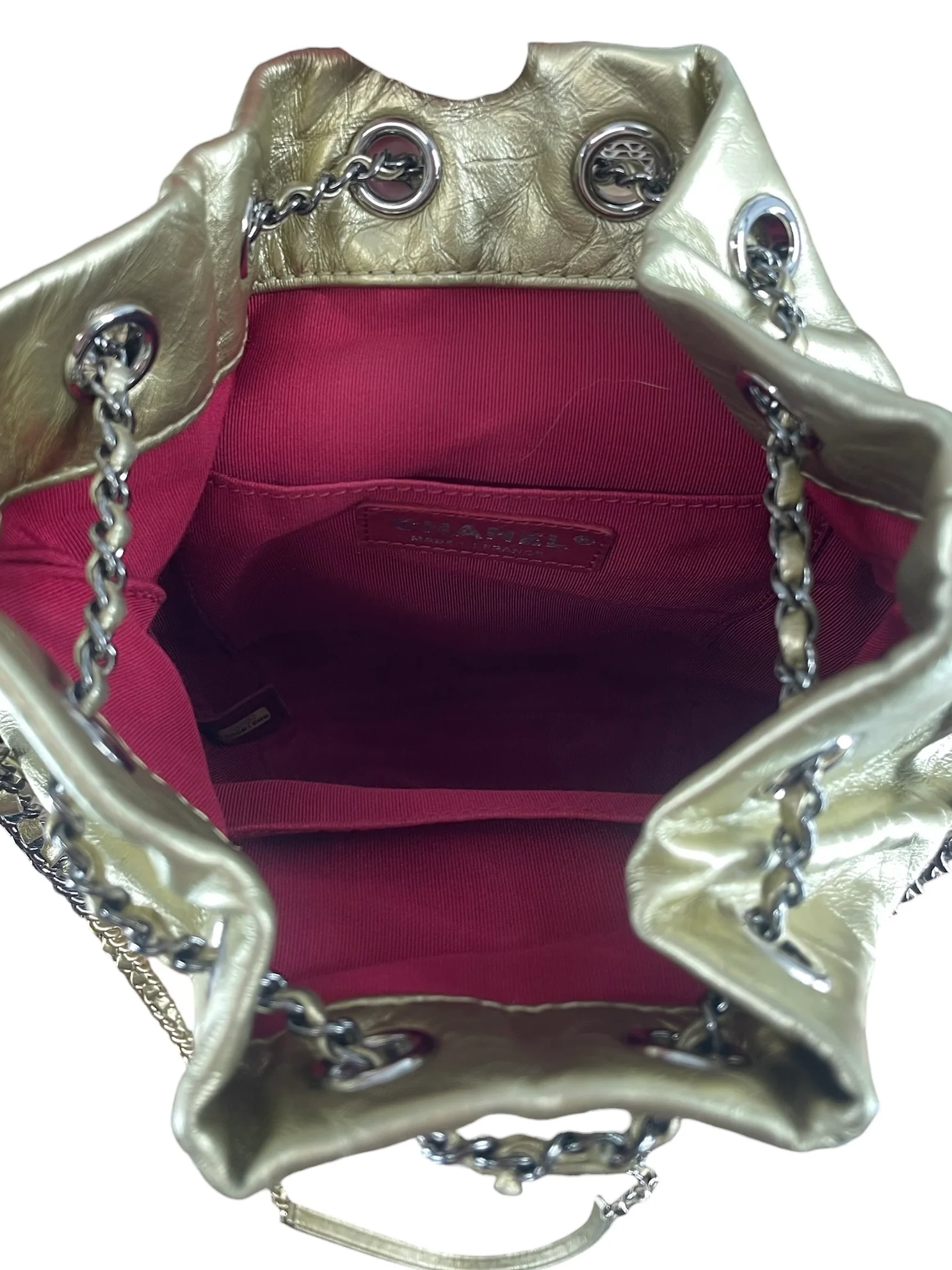 CHANEL/Cross Body Bag/GLD/2361080 Eggshell Bottom Slvr H