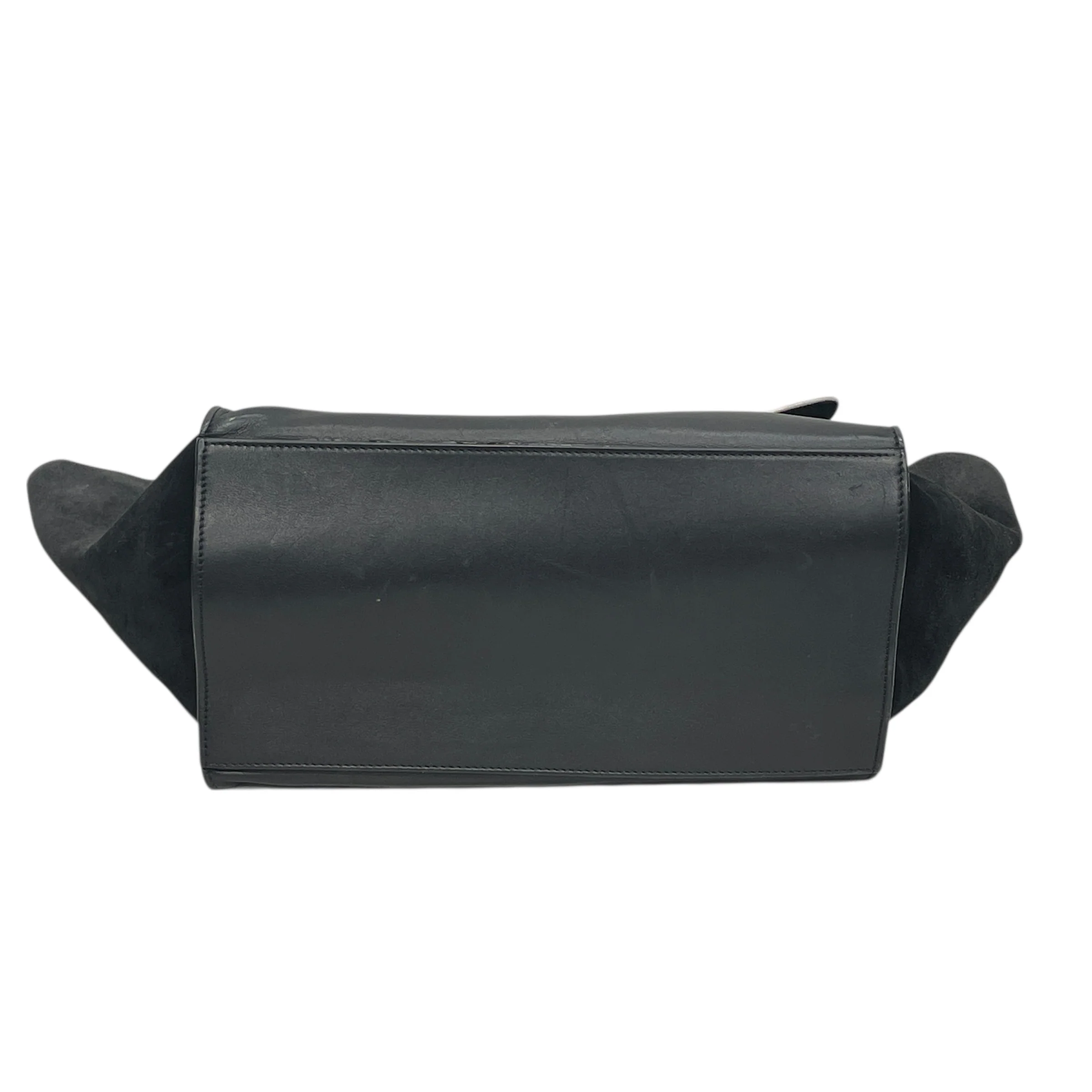 CELINE/Hand Bag/Leather/BLK/SUEDE/LEATHER TRAPEZE BAG