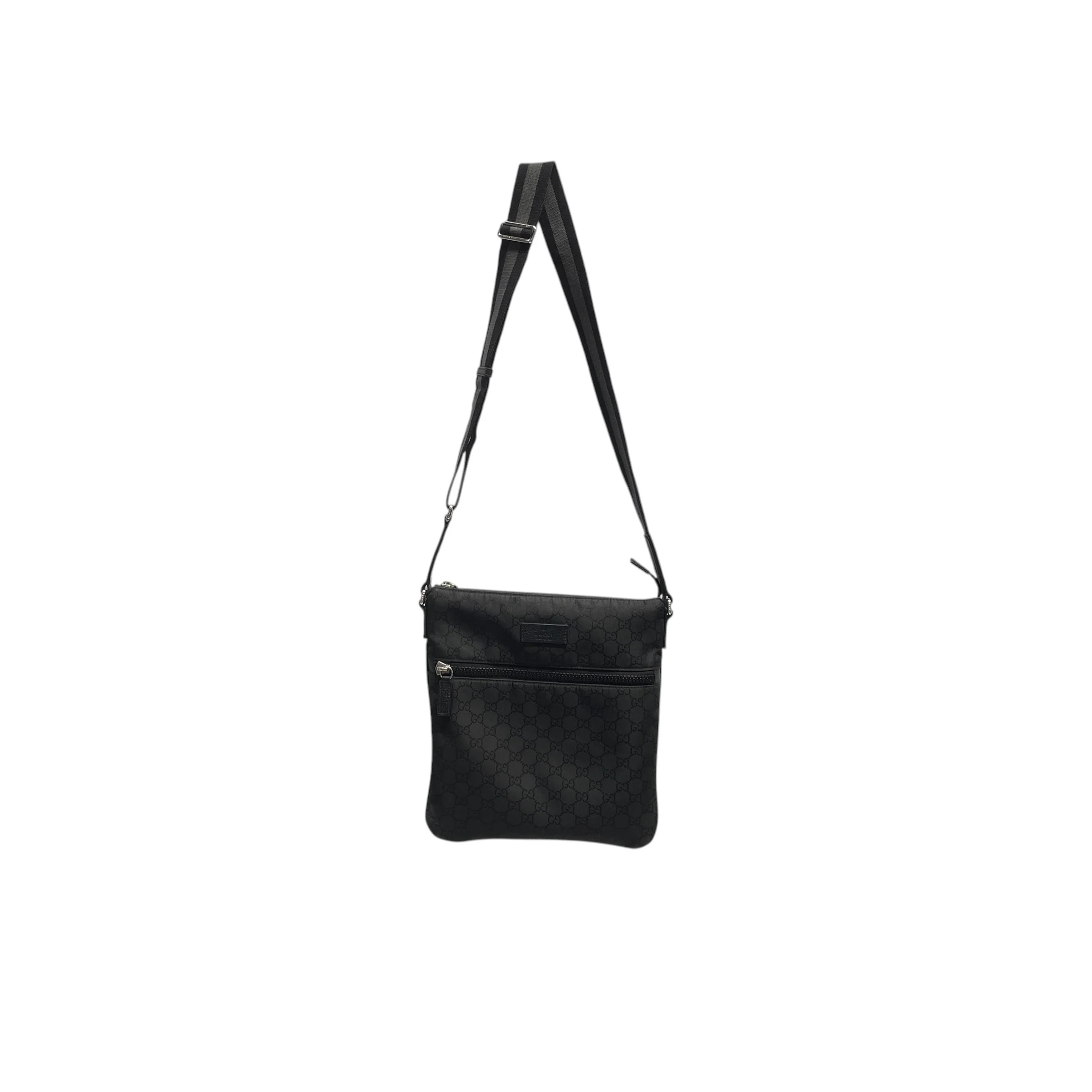 GUCCI/Cross Body Bag/Monogram/Nylon/BLK/gg black web