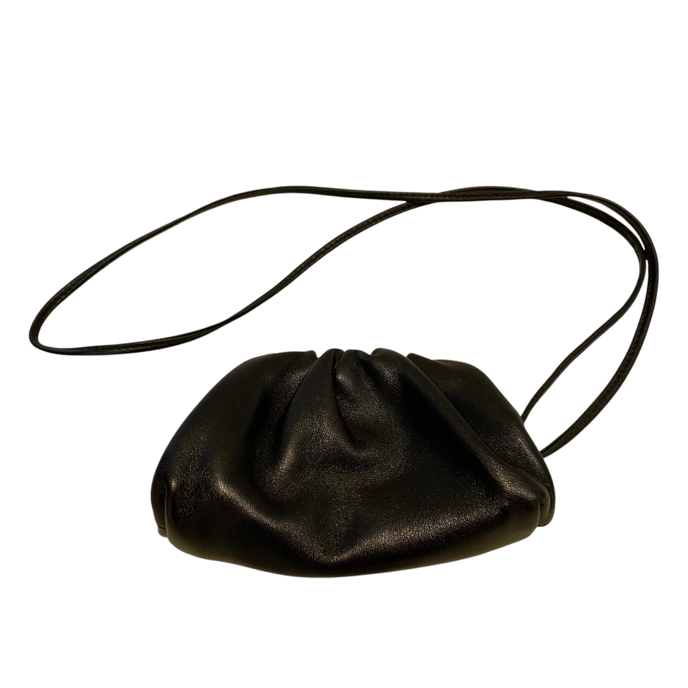 BOTTEGA VENETA/Pouch/Leather/BLK/WRIST STRAP