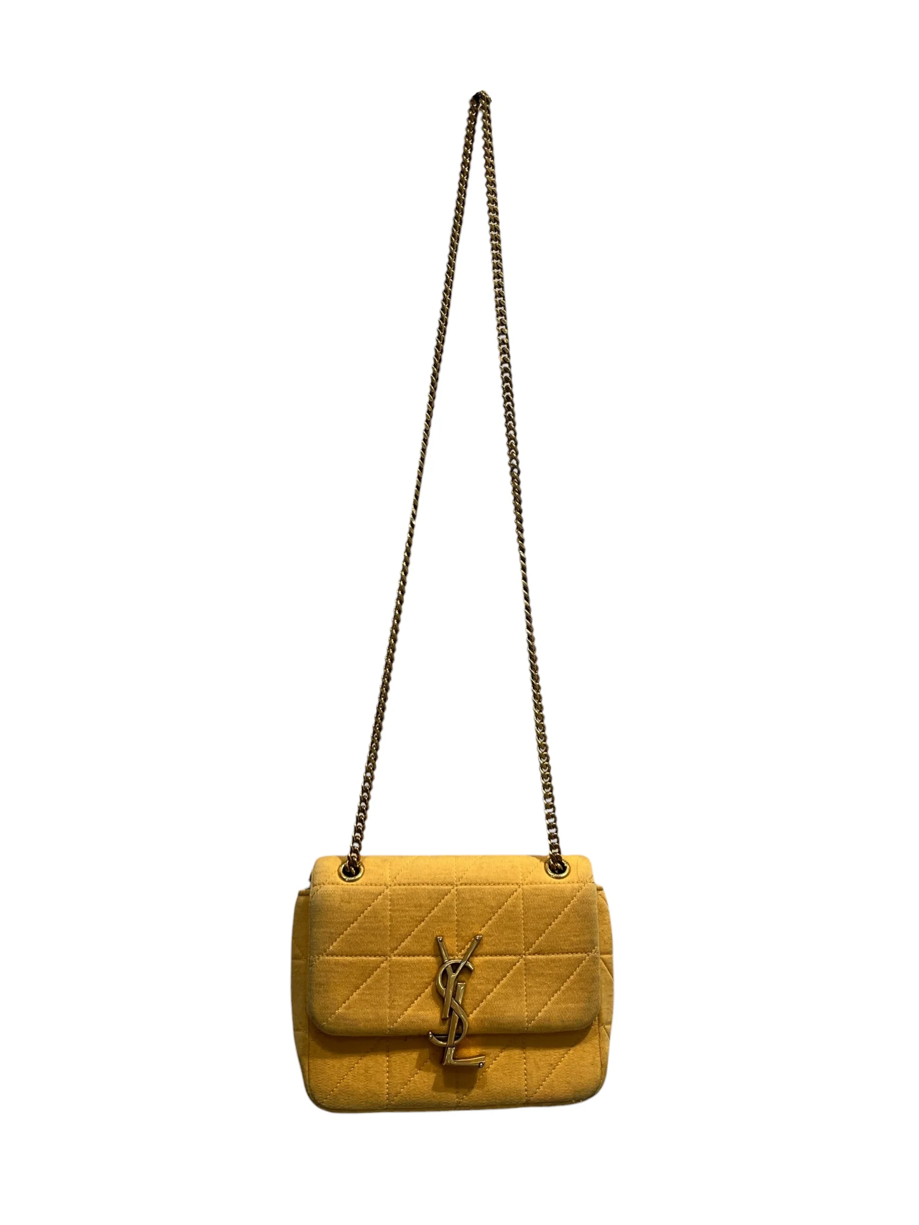 YVES SAINT LAURENT/Cross Body Bag/Cotton/YEL/Quilted