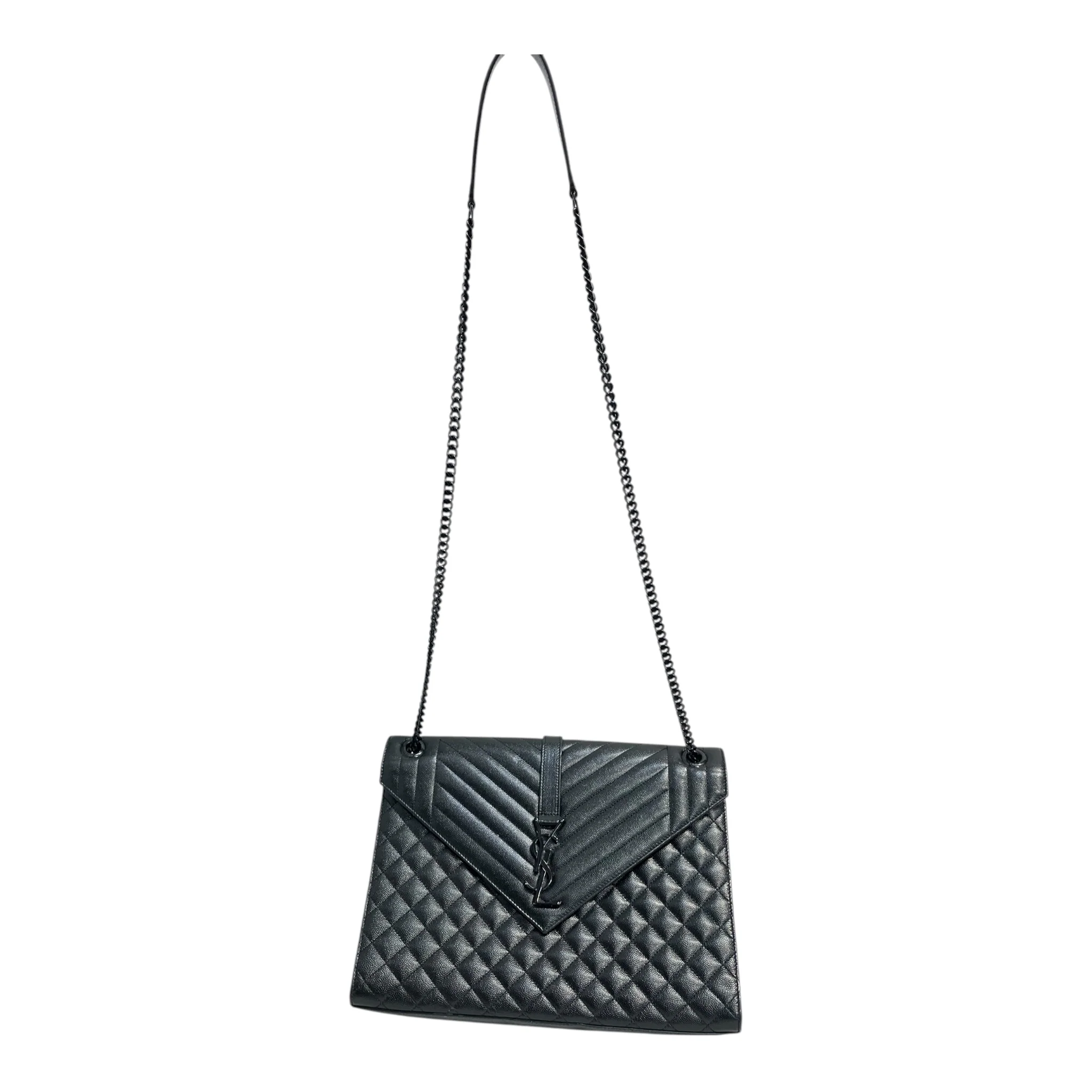 SAINT LAURENT/Bag/Leather/BLK/YSL ENVELOPE BAG