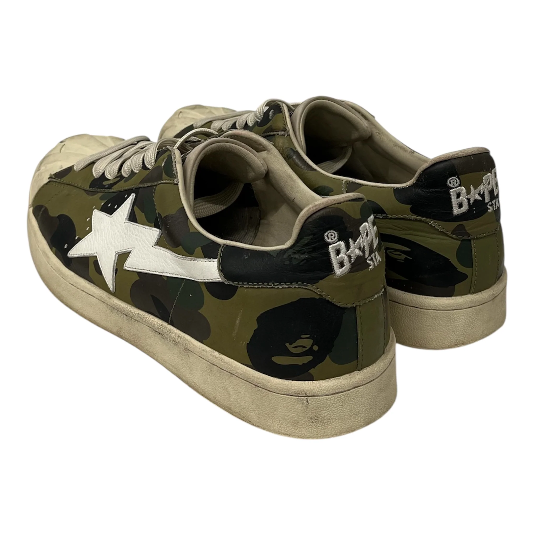 BAPE STA!/Low-Sneakers/US 12/All Over Print/Leather/MLT/U-Tip/SKULLSTA CAMO LOW