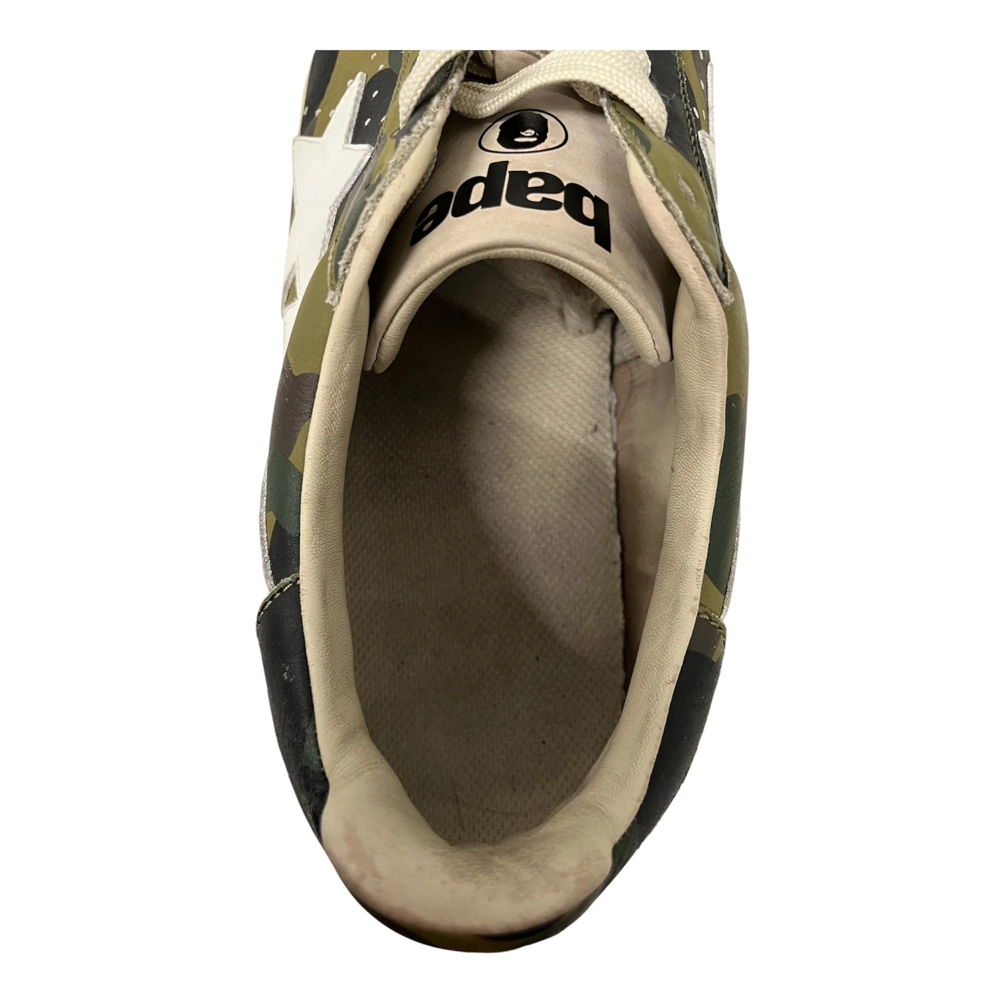 BAPE STA!/Low-Sneakers/US 12/All Over Print/Leather/MLT/U-Tip/SKULLSTA CAMO LOW