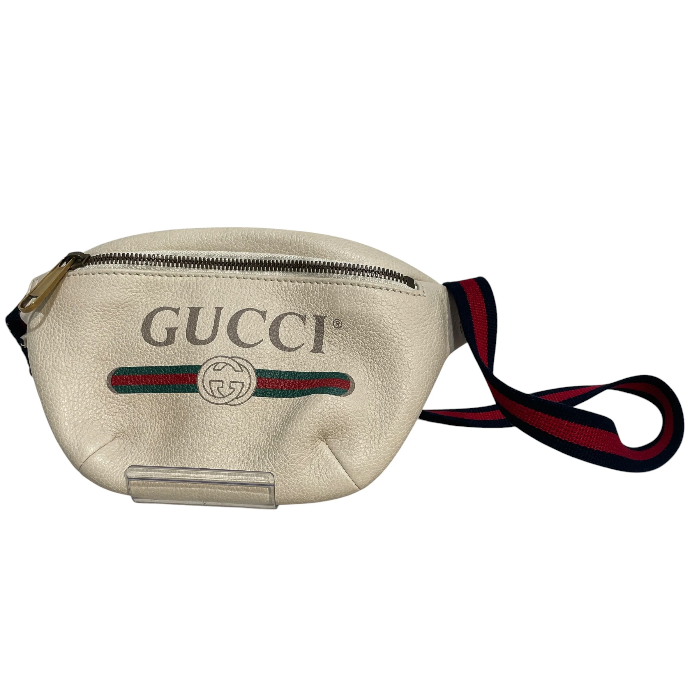 GUCCI/Fanny Pack/Graphic/Leather/WHT/Logo Belt Bag