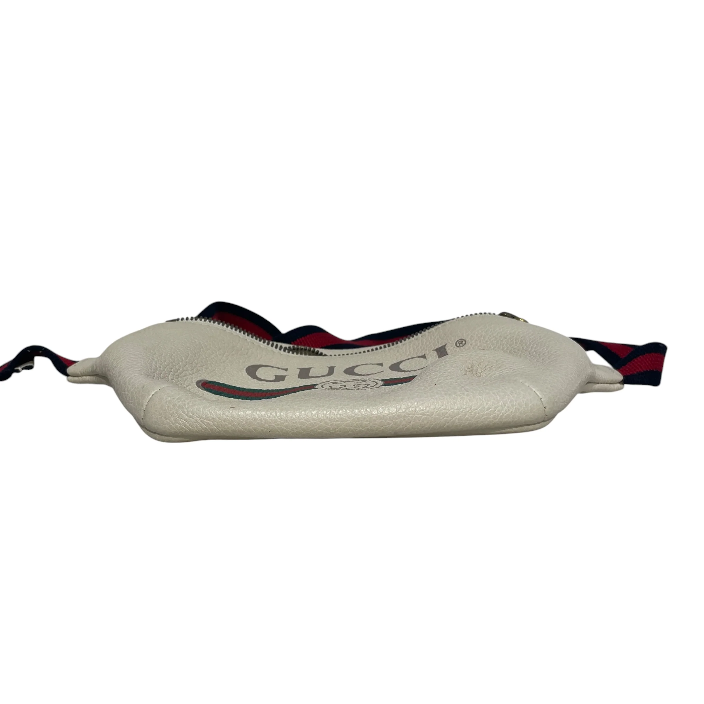 GUCCI/Fanny Pack/Graphic/Leather/WHT/Logo Belt Bag