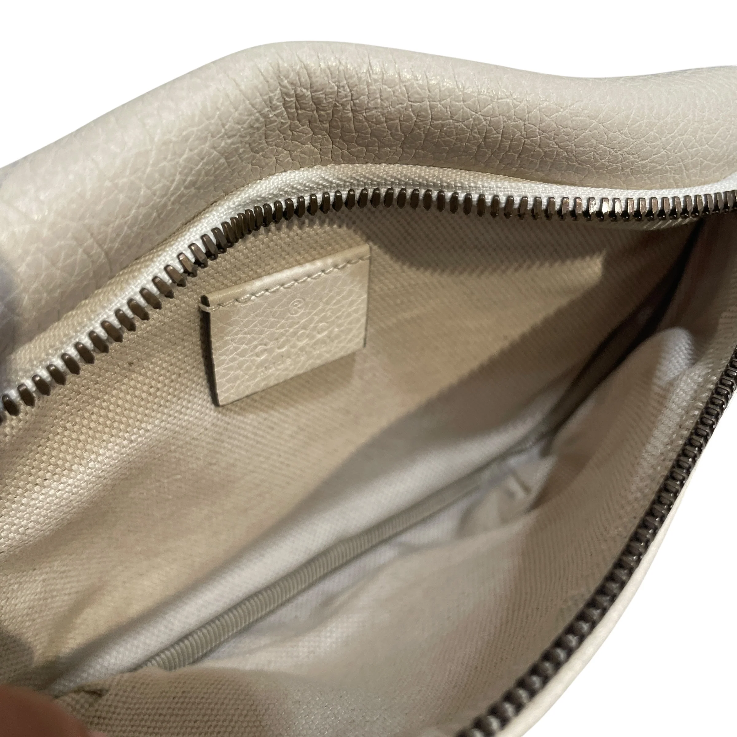 GUCCI/Fanny Pack/Graphic/Leather/WHT/Logo Belt Bag