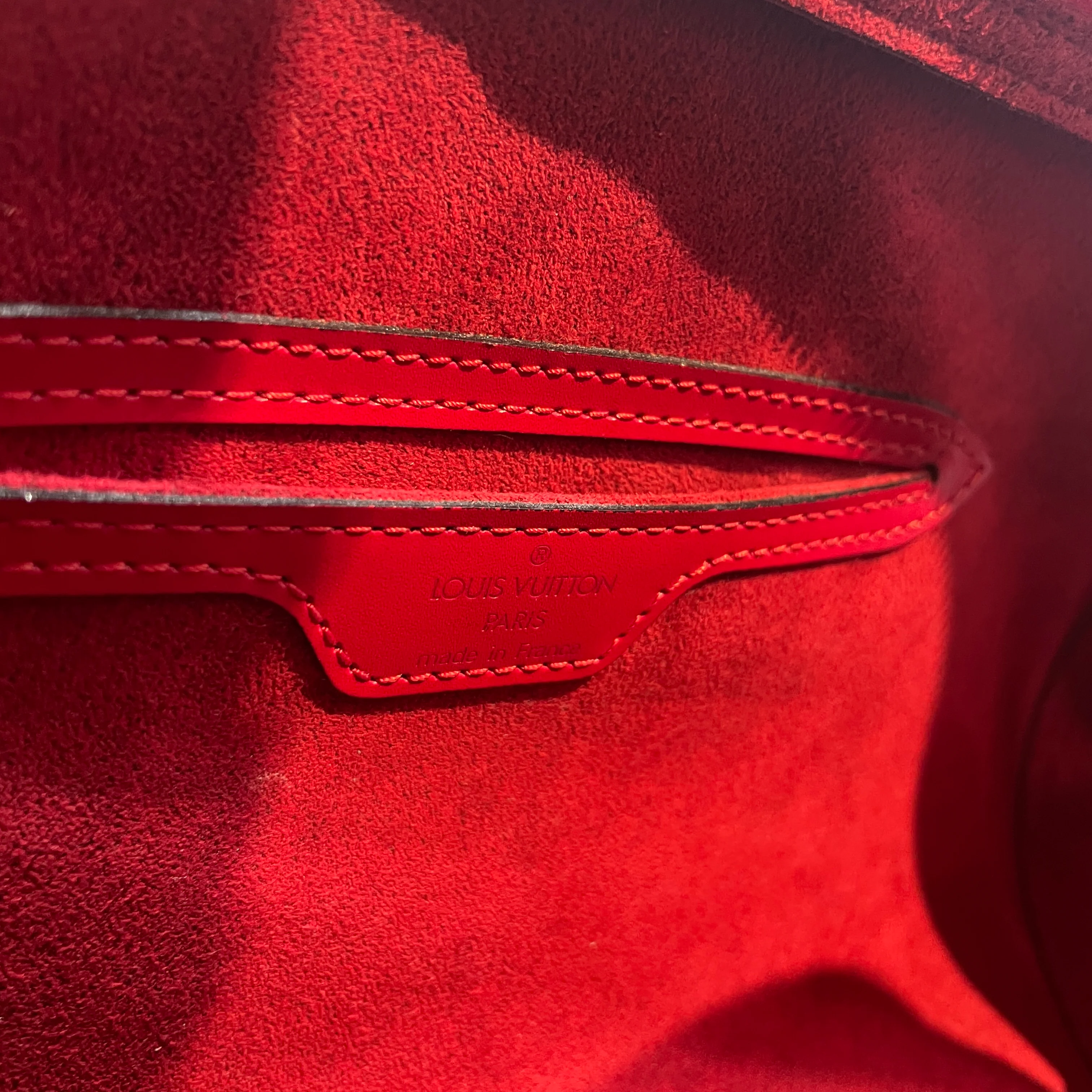 LOUIS VUITTON/Hand Bag/Leather/RED/Soufflot Epi Leather