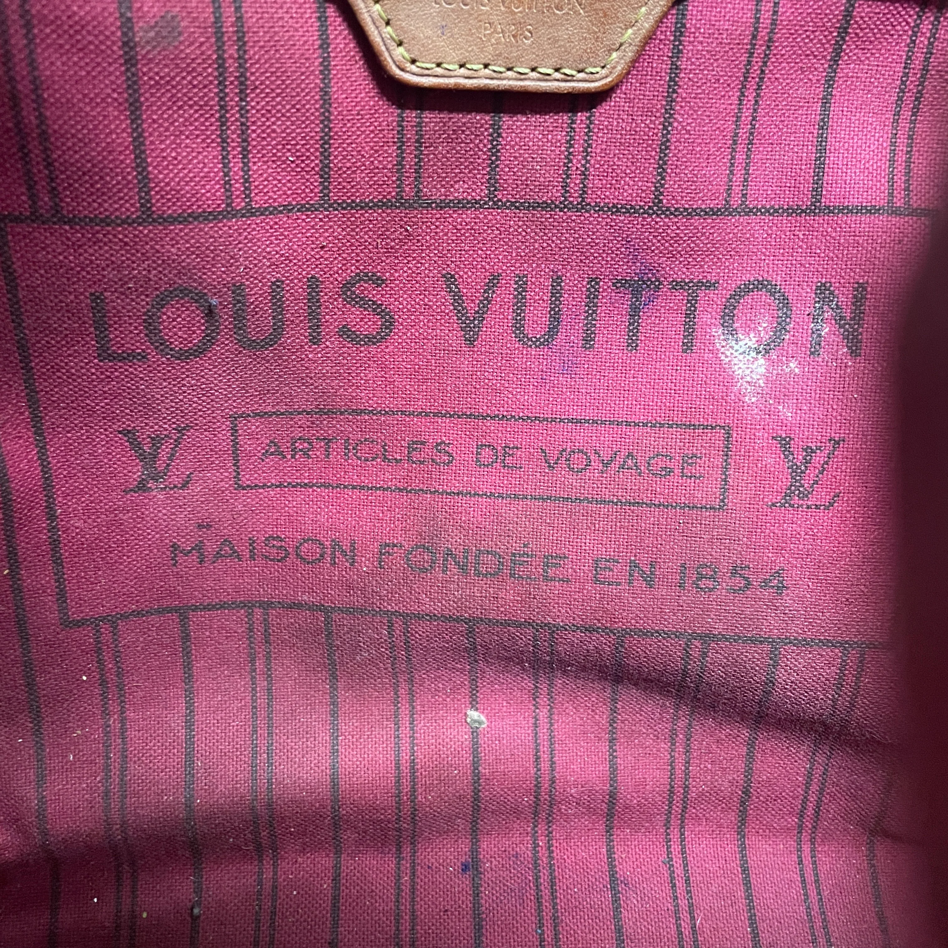 LOUIS VUITTON/Tote Bag/Monogram/Leather/BRW/MY99BW8/RED INTERIOR/STRIPE