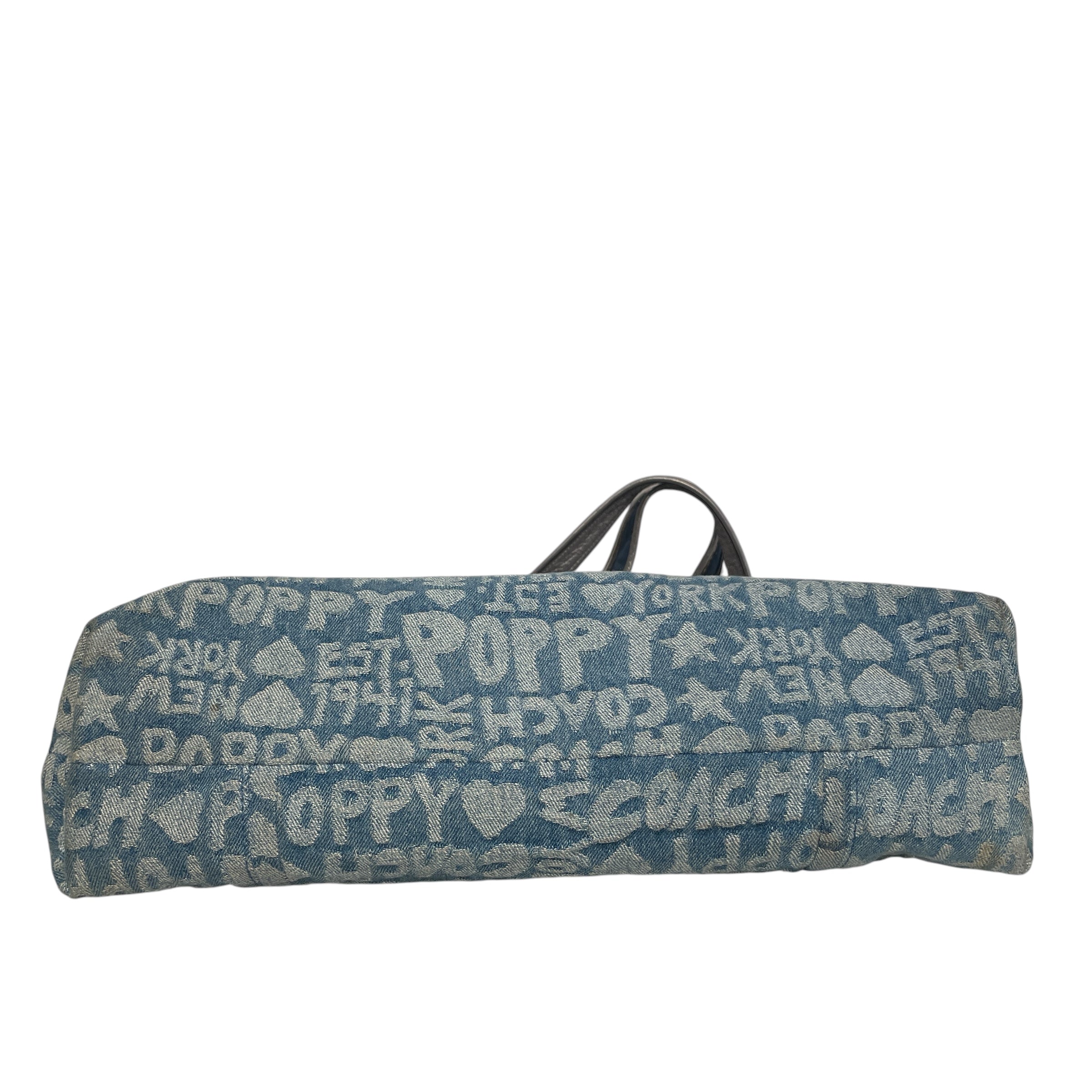 COACH/Tote Bag/All Over Print/Cotton/BLU/Poppy Blue Denim Tote