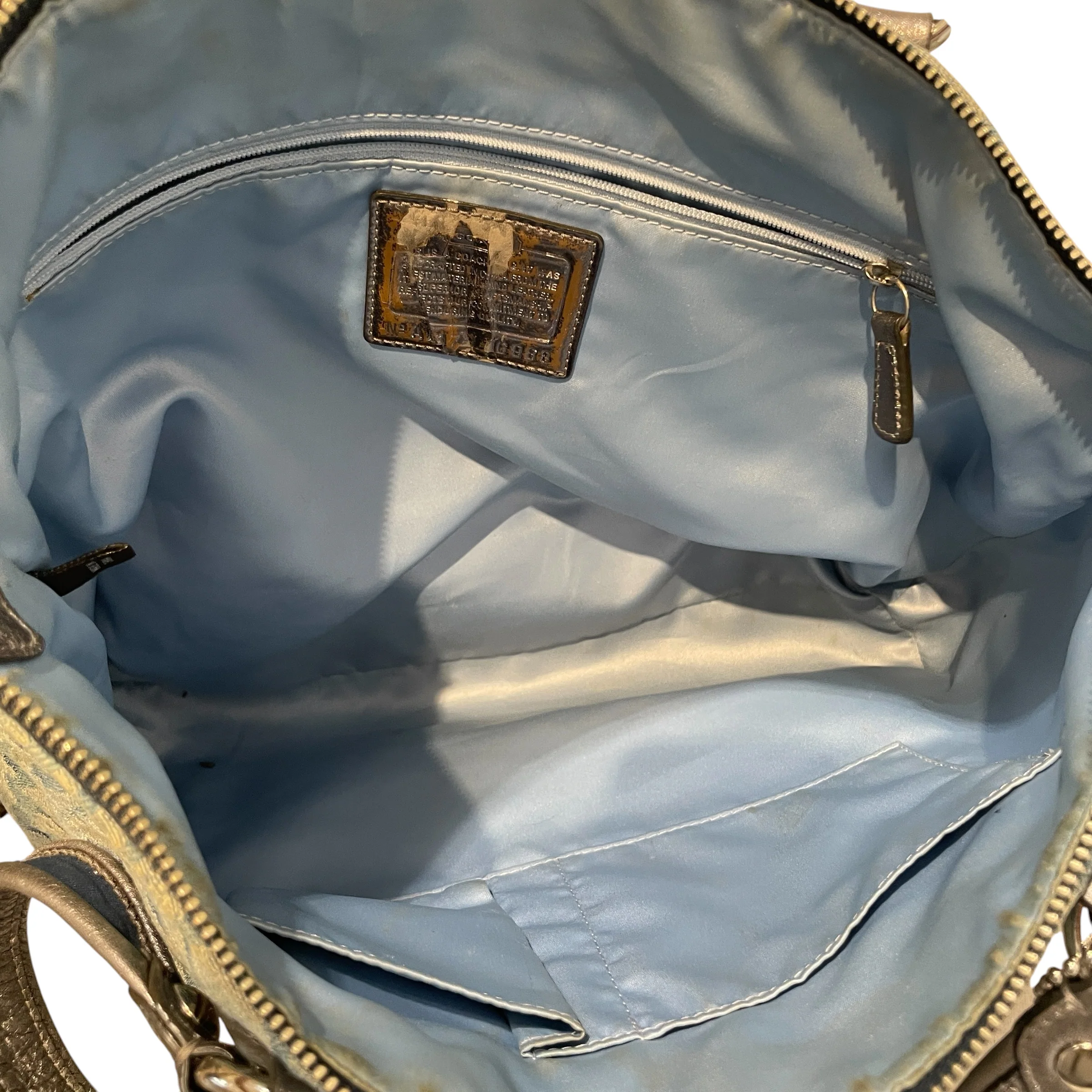 COACH/Tote Bag/All Over Print/Cotton/BLU/Poppy Blue Denim Tote