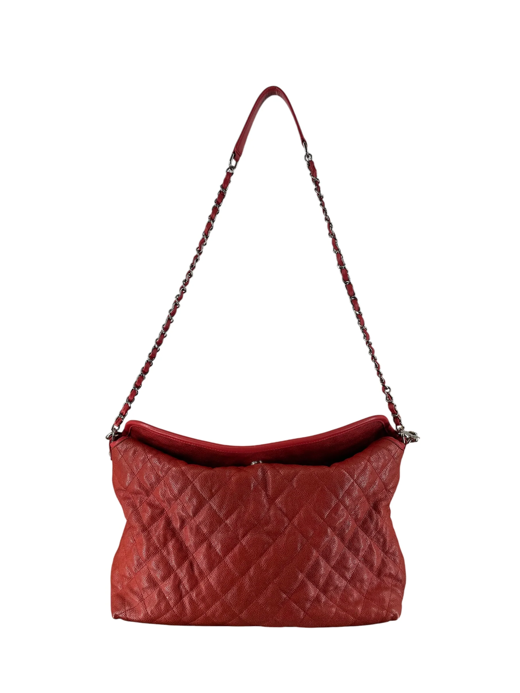 CHANEL/Tote Bag/Border/Leather/RED/FRENCH RIVIERA QUILTED HOBO