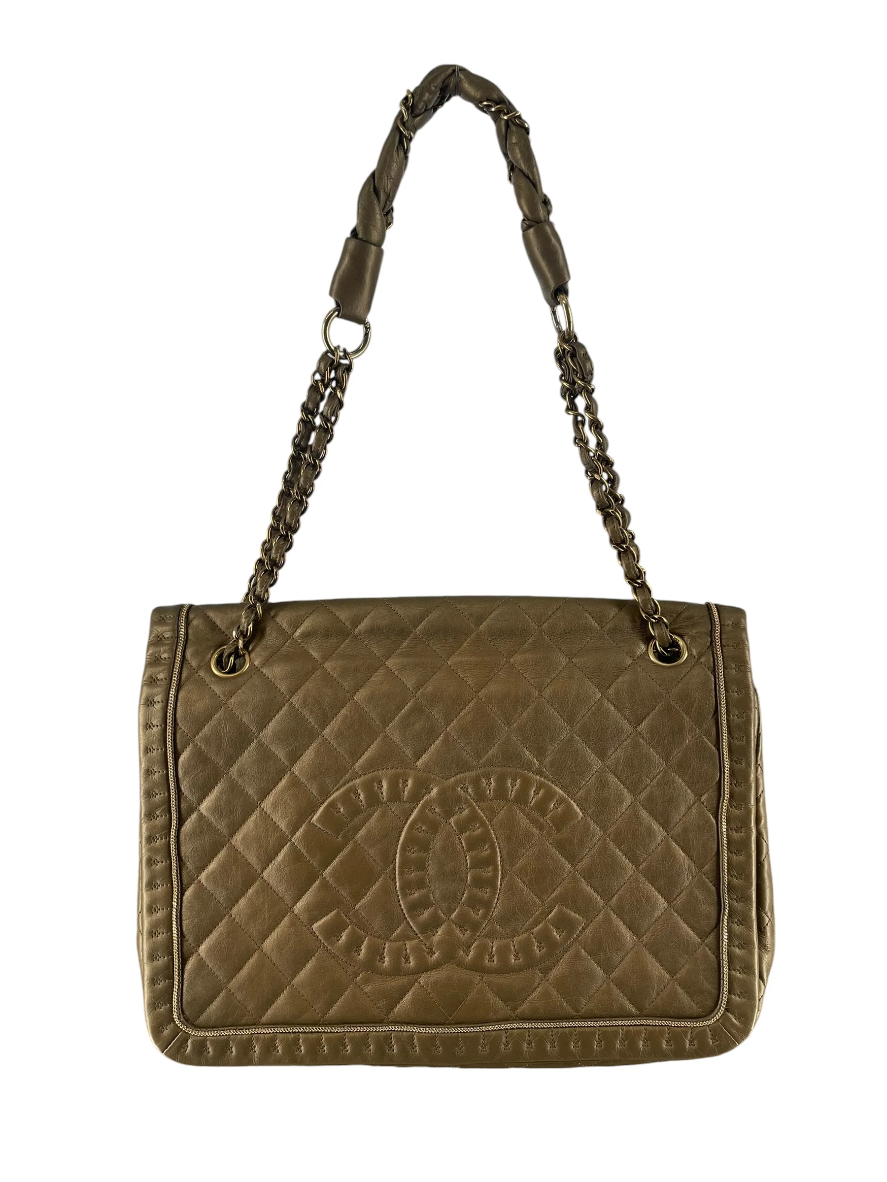 CHANEL/Cross Body Bag/Border/Leather/GLD/ISTANBUL ACCORDION FLAP BAG