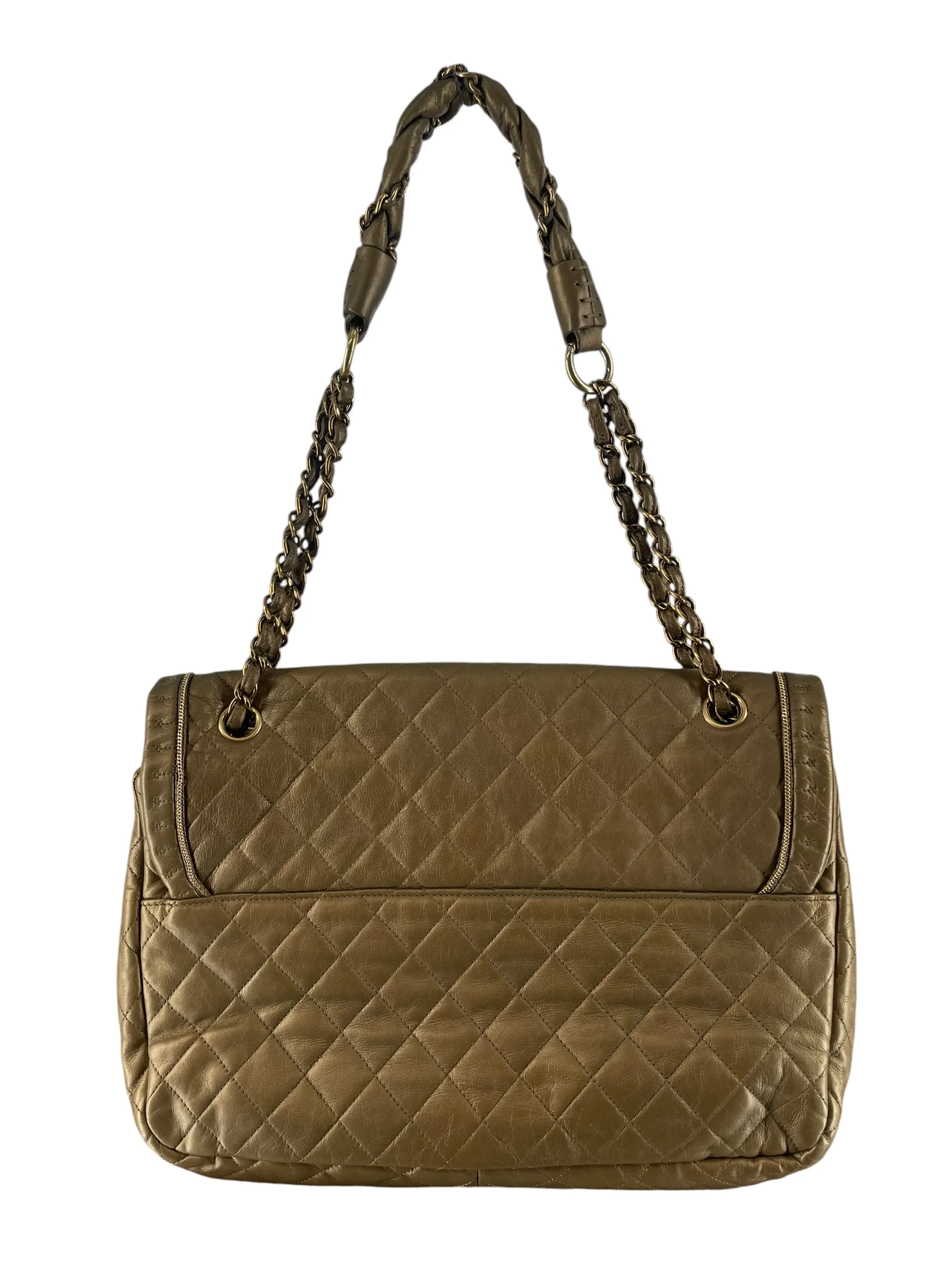 CHANEL/Cross Body Bag/Border/Leather/GLD/ISTANBUL ACCORDION FLAP BAG