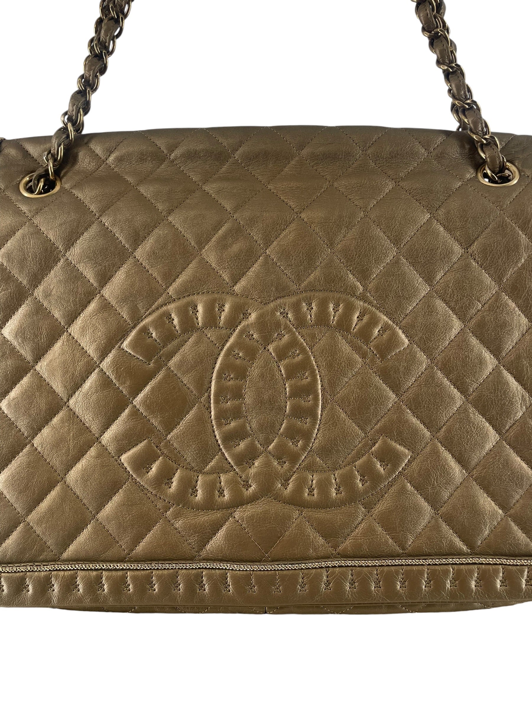 CHANEL/Cross Body Bag/Border/Leather/GLD/ISTANBUL ACCORDION FLAP BAG