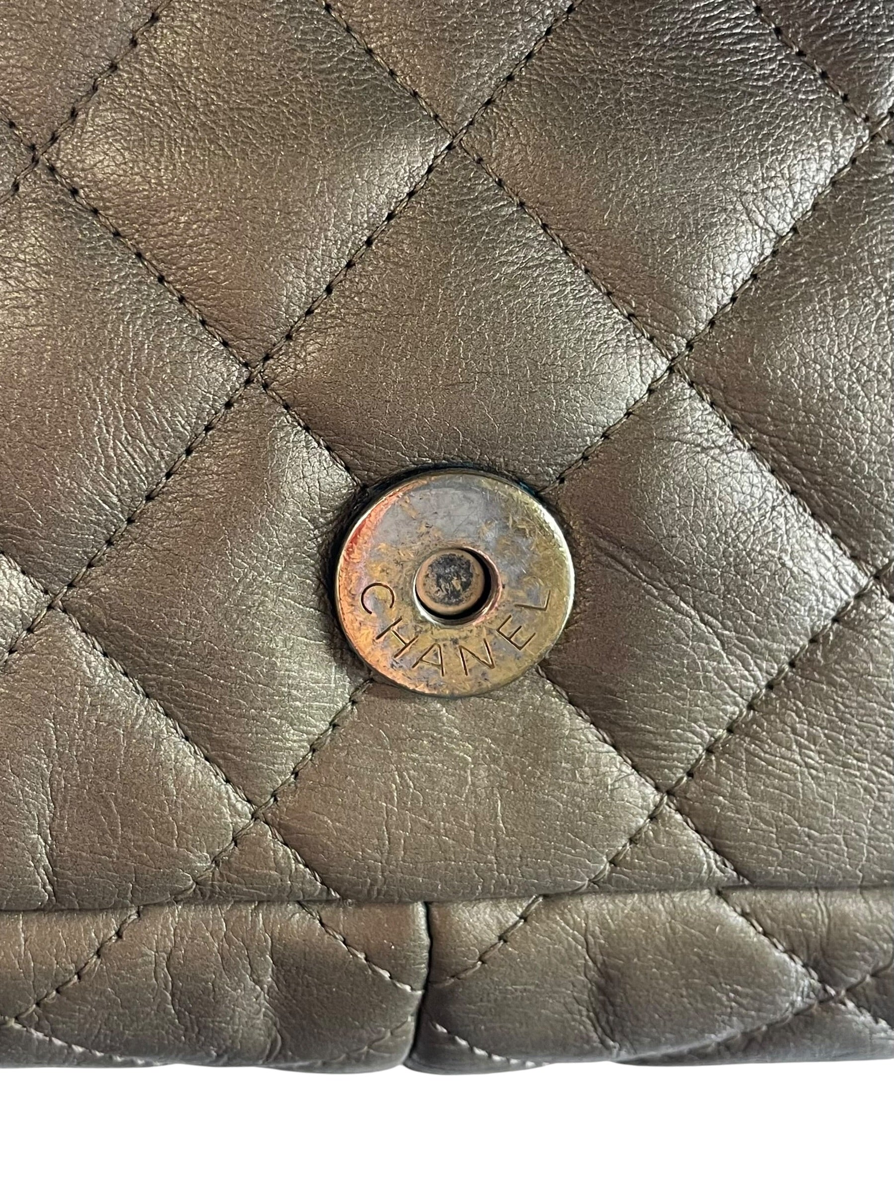 CHANEL/Cross Body Bag/Border/Leather/GLD/ISTANBUL ACCORDION FLAP BAG
