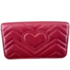 GUCCI/Cross Body Bag/Leather/RED/GG MARMONT WALLET ON CHAIN