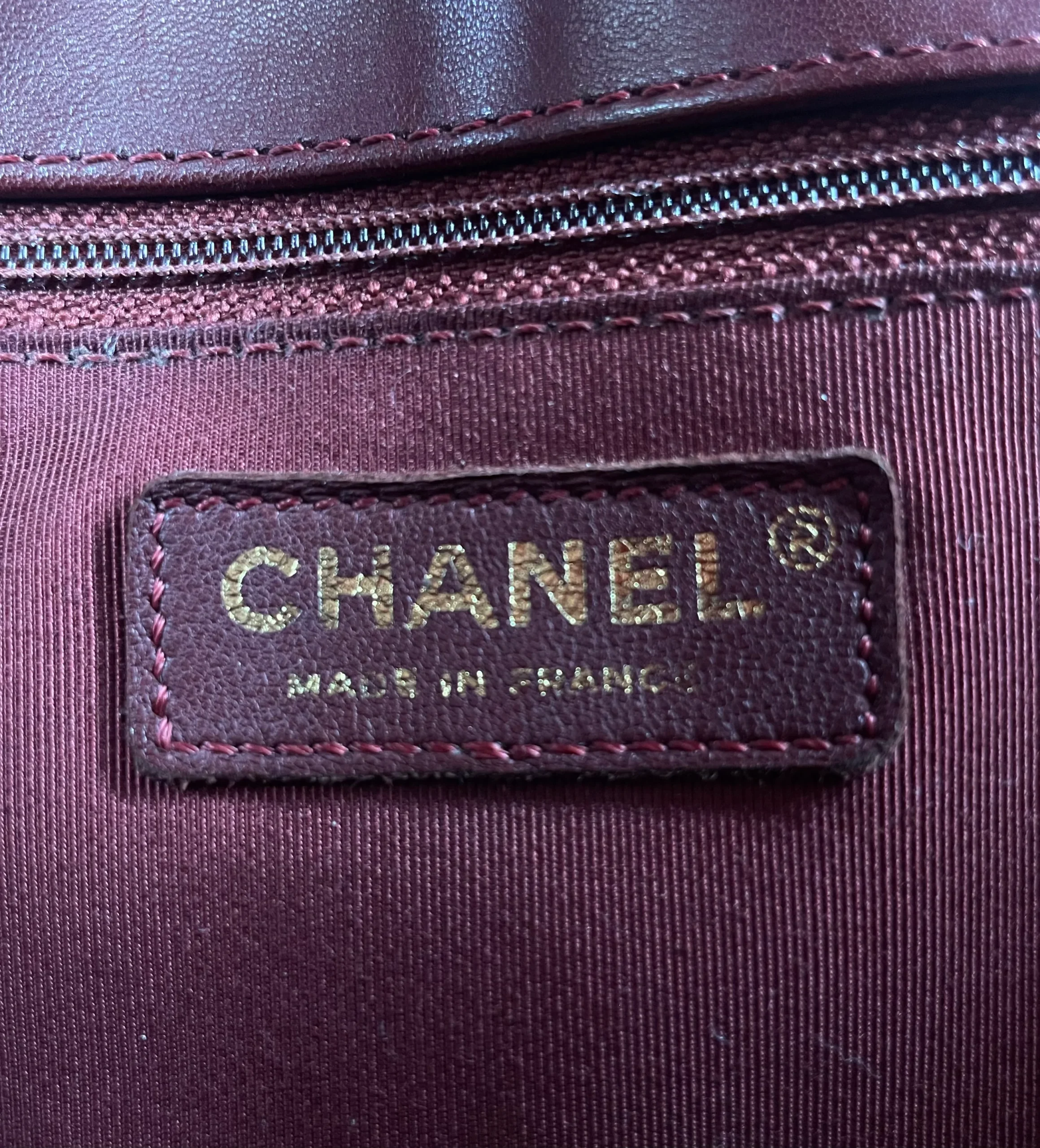 CHANEL/Hand Bag/Border/Leather/BRD/QUILTED LARGE BOY BAG