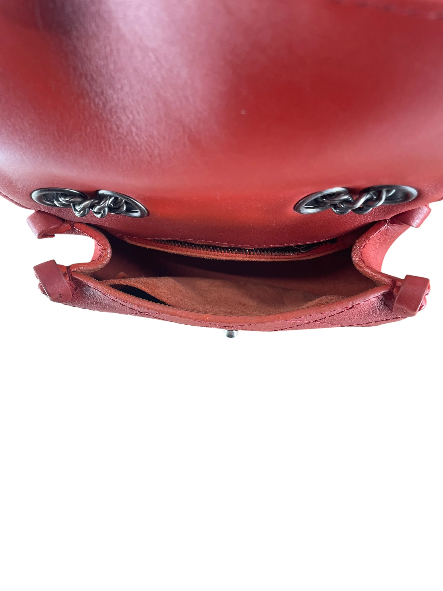 CHANEL/Cross Body Bag/Border/Leather/RED/WILD STITCH SMALL FLAP