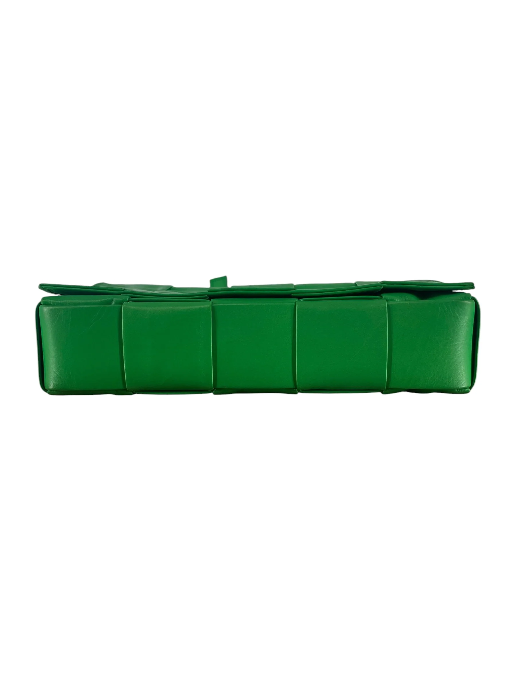 BOTTEGA VENETA/Hand Bag/Border/Leather/GRN/CALFSKIN INTRECCIO CASSETTE