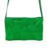BOTTEGA VENETA/Hand Bag/Border/Leather/GRN/CALFSKIN INTRECCIO CASSETTE