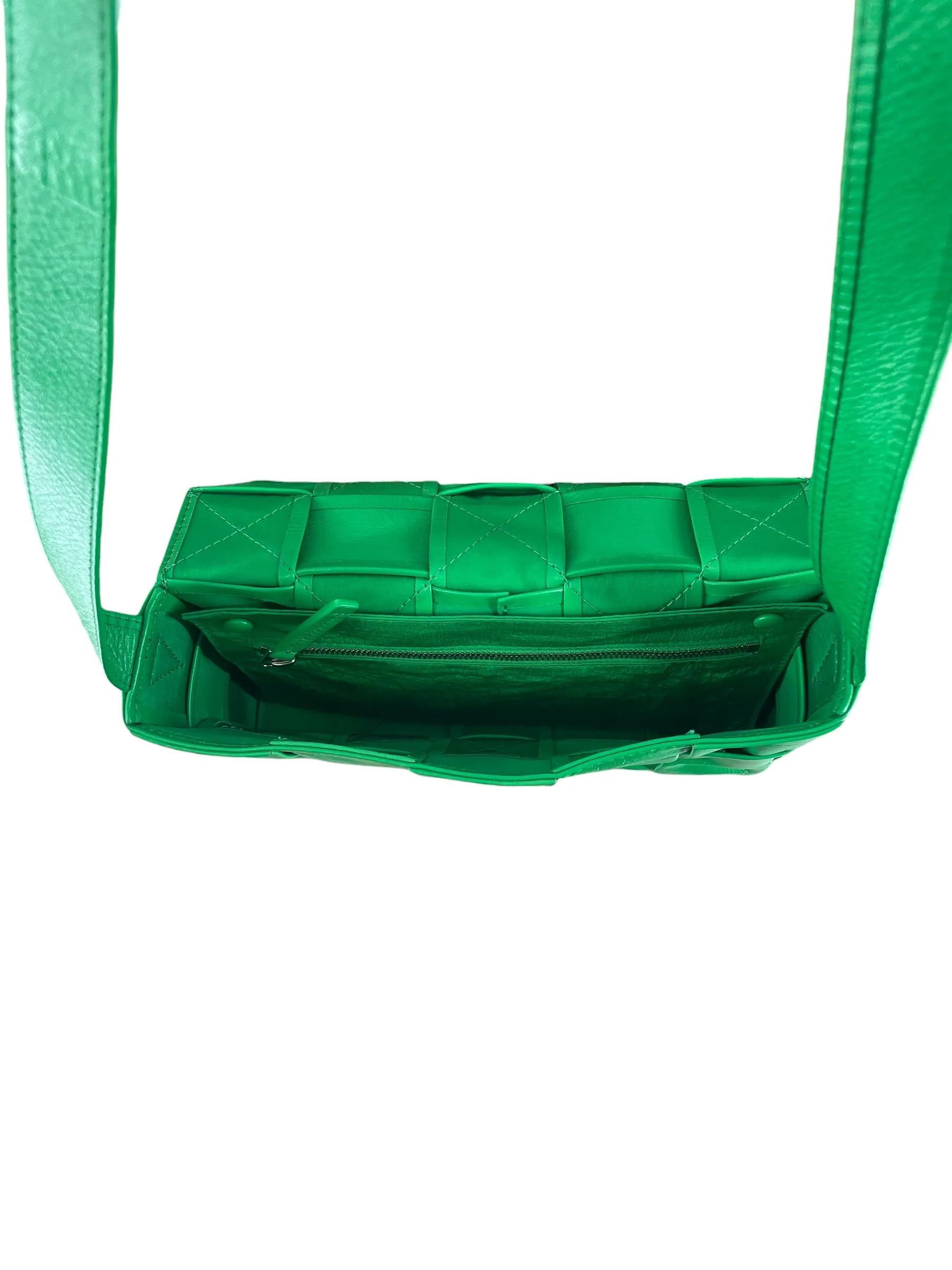 BOTTEGA VENETA/Hand Bag/Border/Leather/GRN/CALFSKIN INTRECCIO CASSETTE