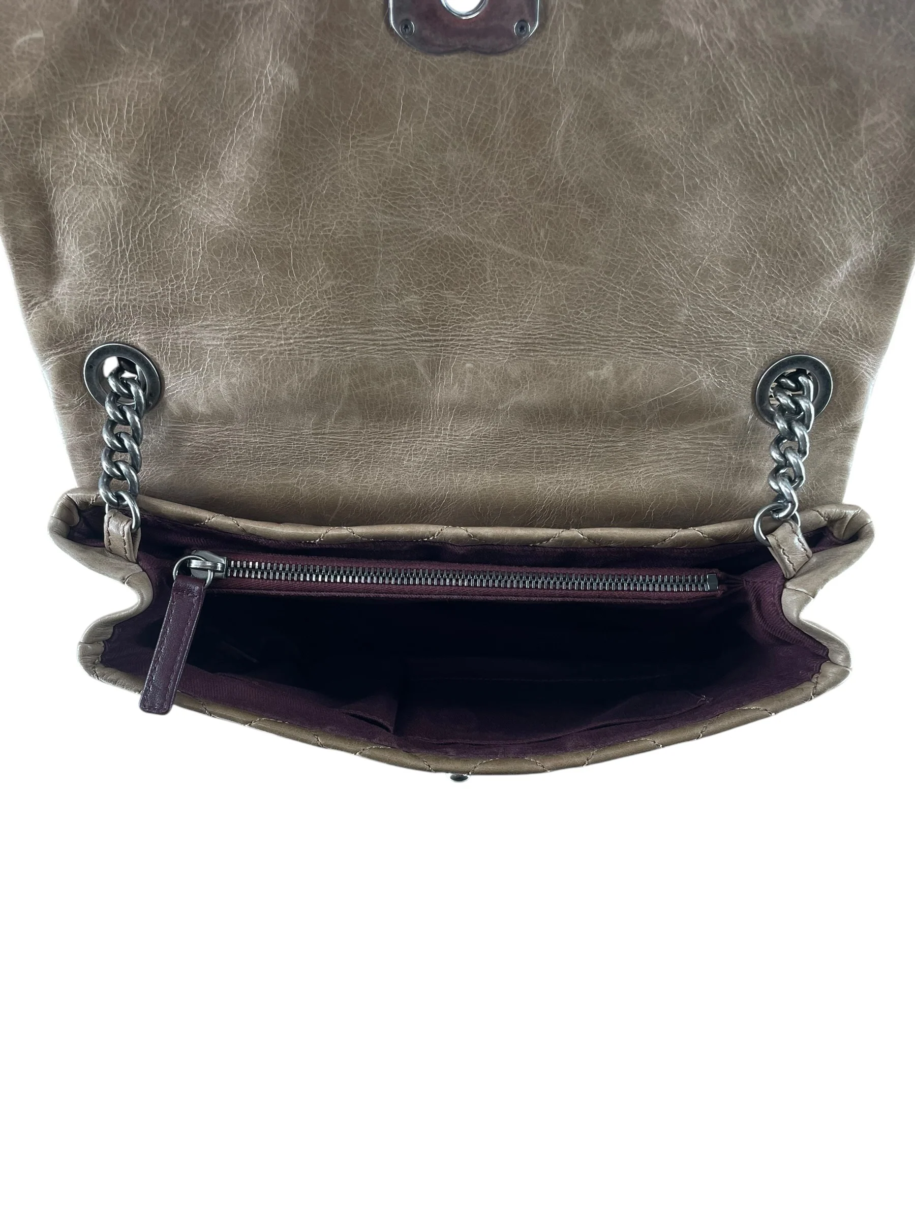 CHANEL/Hand Bag/Border/Leather/BRW/MATELASSE QUILTED BOY BAG