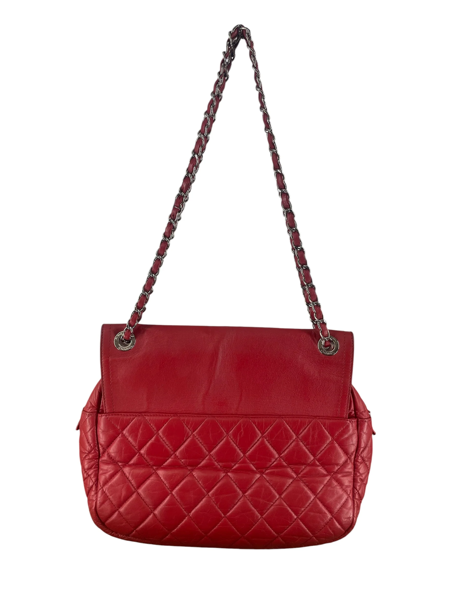 CHANEL/Cross Body Bag/Leather/RED/IN THE MIX LEATHER FLAP MSGR