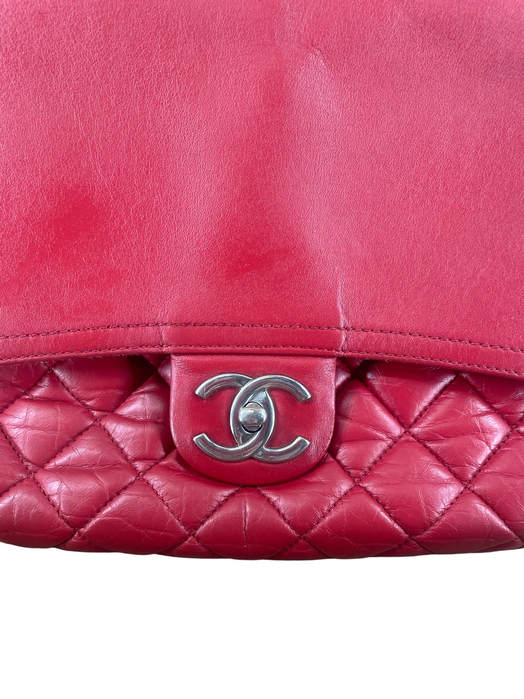 CHANEL/Cross Body Bag/Leather/RED/IN THE MIX LEATHER FLAP MSGR