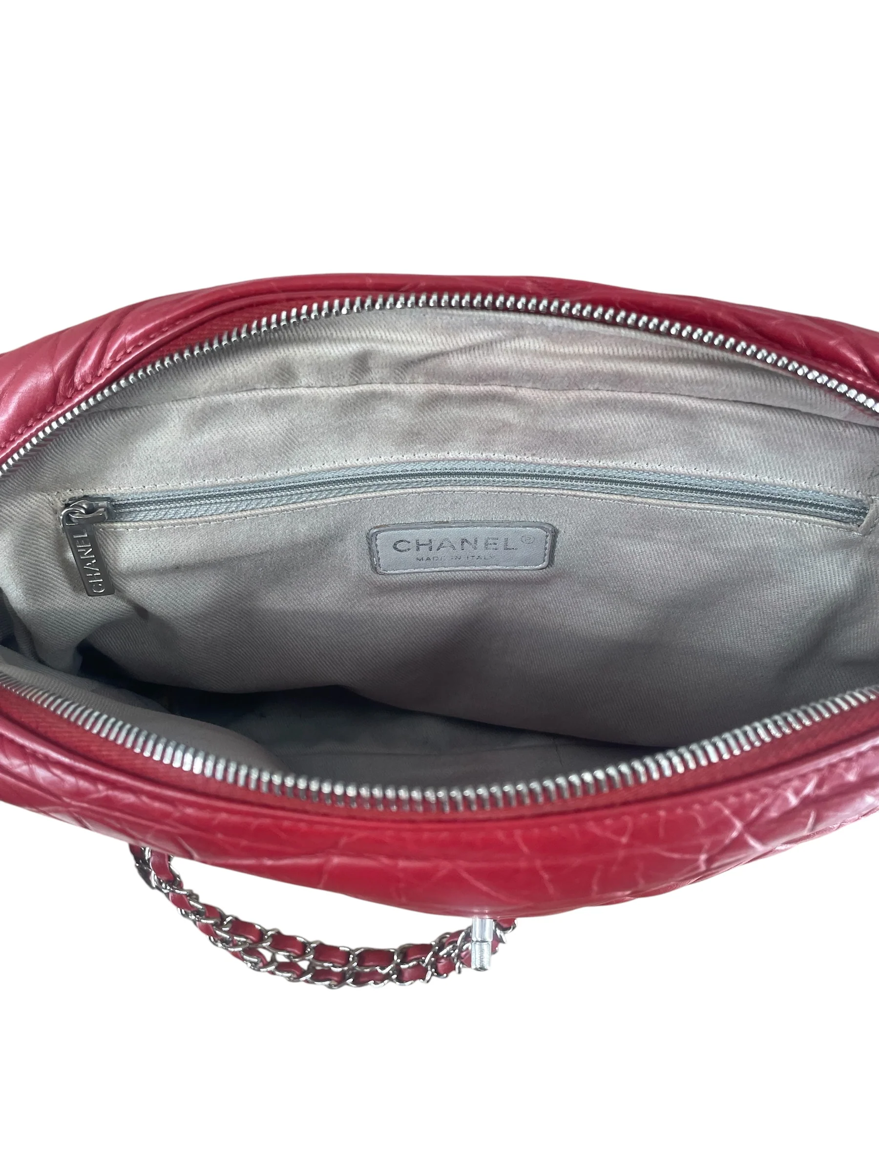 CHANEL/Cross Body Bag/Leather/RED/IN THE MIX LEATHER FLAP MSGR
