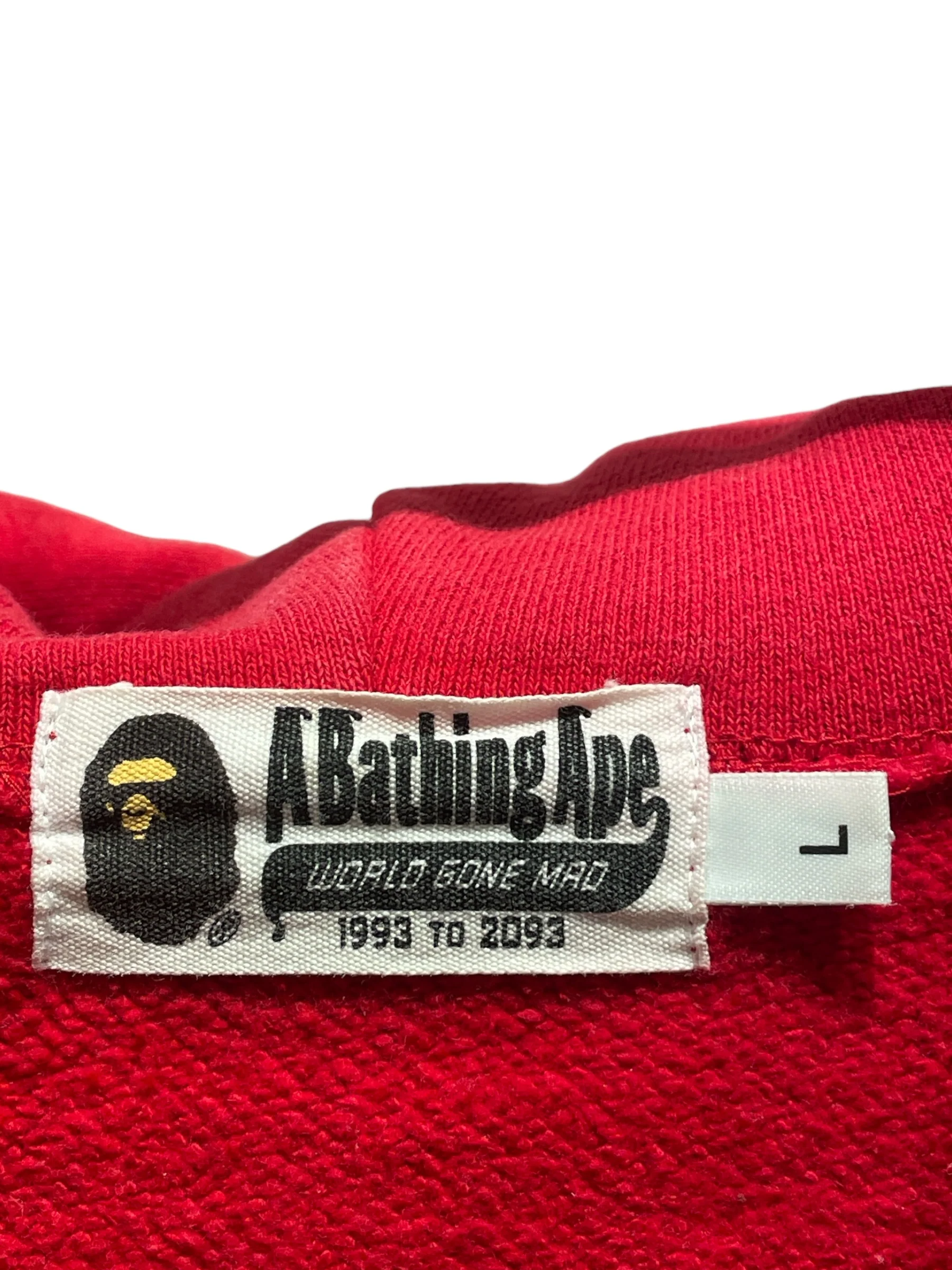 A BATHING APE/Zip Up Hoodie/L/Camouflage/Cotton/RED/Full Zip Red Camo Shark