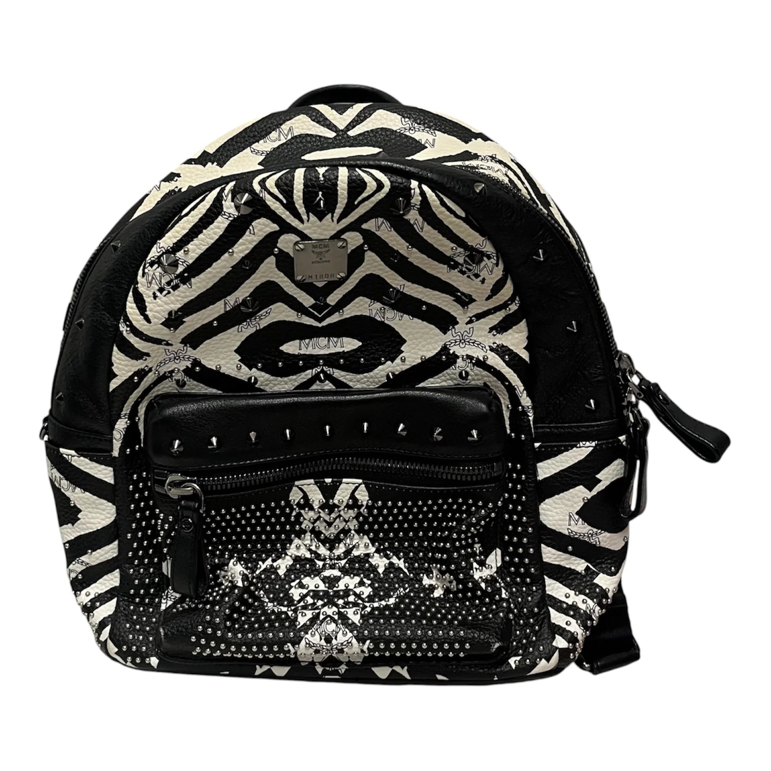 MCM/Backpack/Animal Pattern/Leather/WHT/zebra backpac
