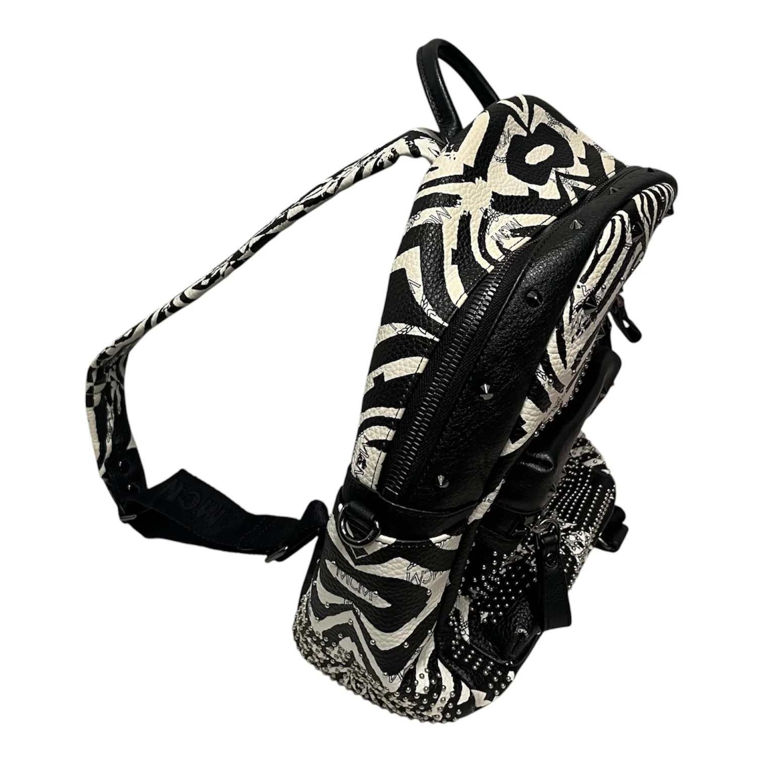 MCM/Backpack/Animal Pattern/Leather/WHT/zebra backpac