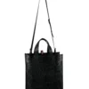 THOM BROWNE. NEW YORK/Tote Bag/Leather/BLK/THOM BROWNE BLK TOTE