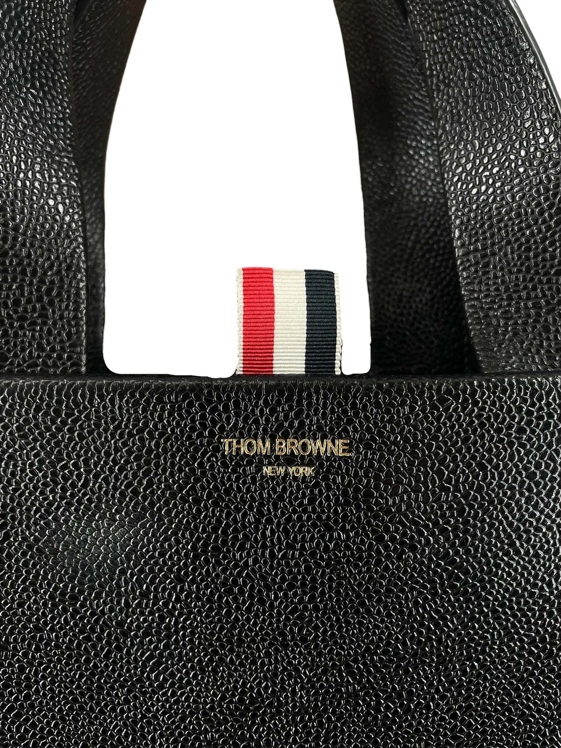 THOM BROWNE. NEW YORK/Tote Bag/Leather/BLK/THOM BROWNE BLK TOTE
