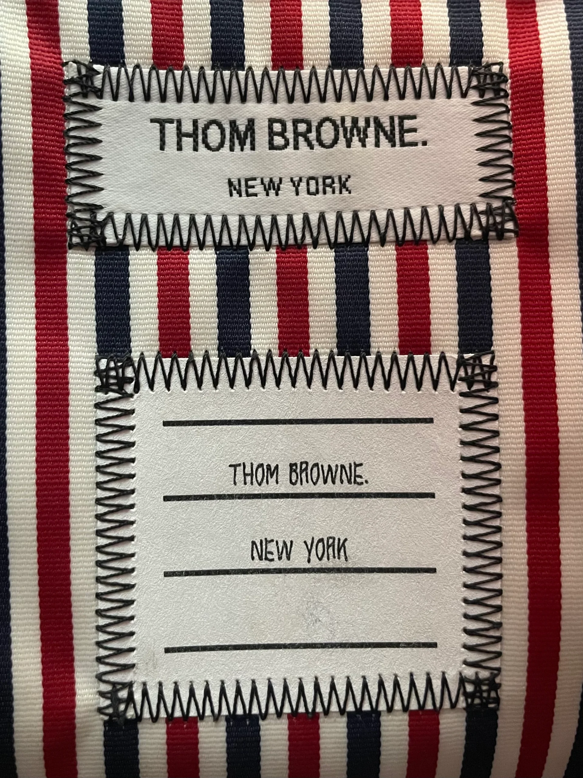 THOM BROWNE. NEW YORK/Tote Bag/Leather/BLK/THOM BROWNE BLK TOTE
