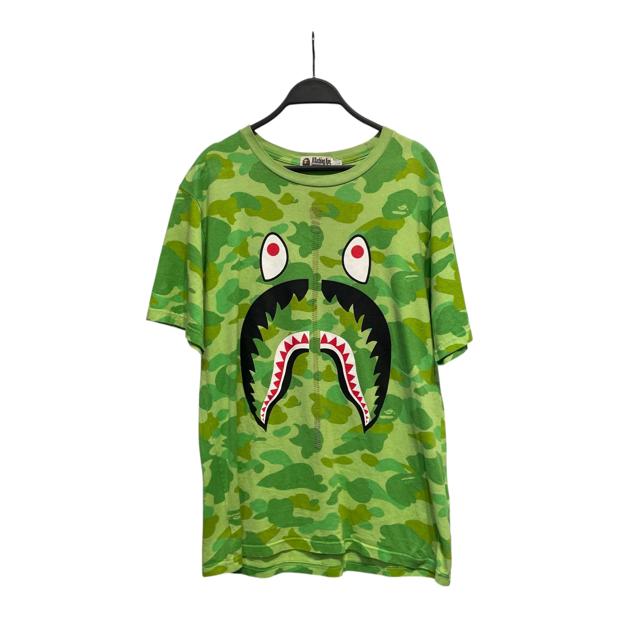 A BATHING APE/T-Shirt/L/Cotton/GRN/Camouflage/REDMONSTER ZIPPER LOGO