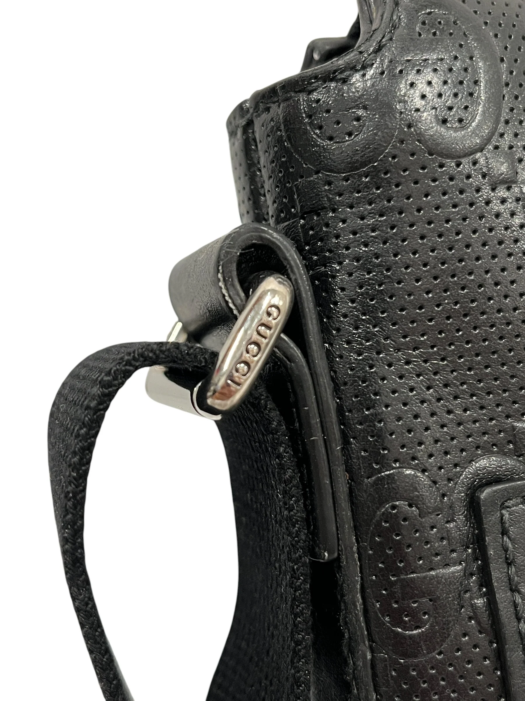 GUCCI/Cross Body Bag/Monogram/Leather/BLK/406410-498879