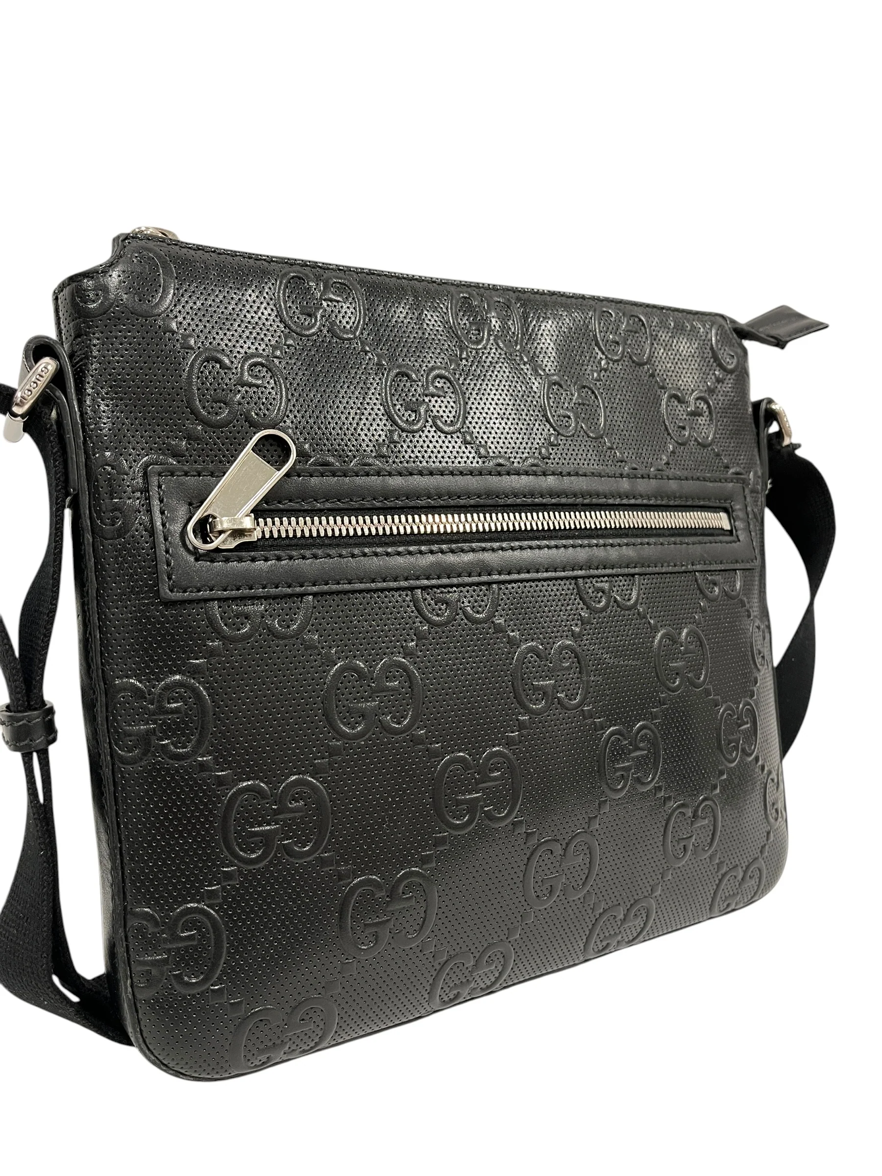 GUCCI/Cross Body Bag/Monogram/Leather/BLK/406410-498879
