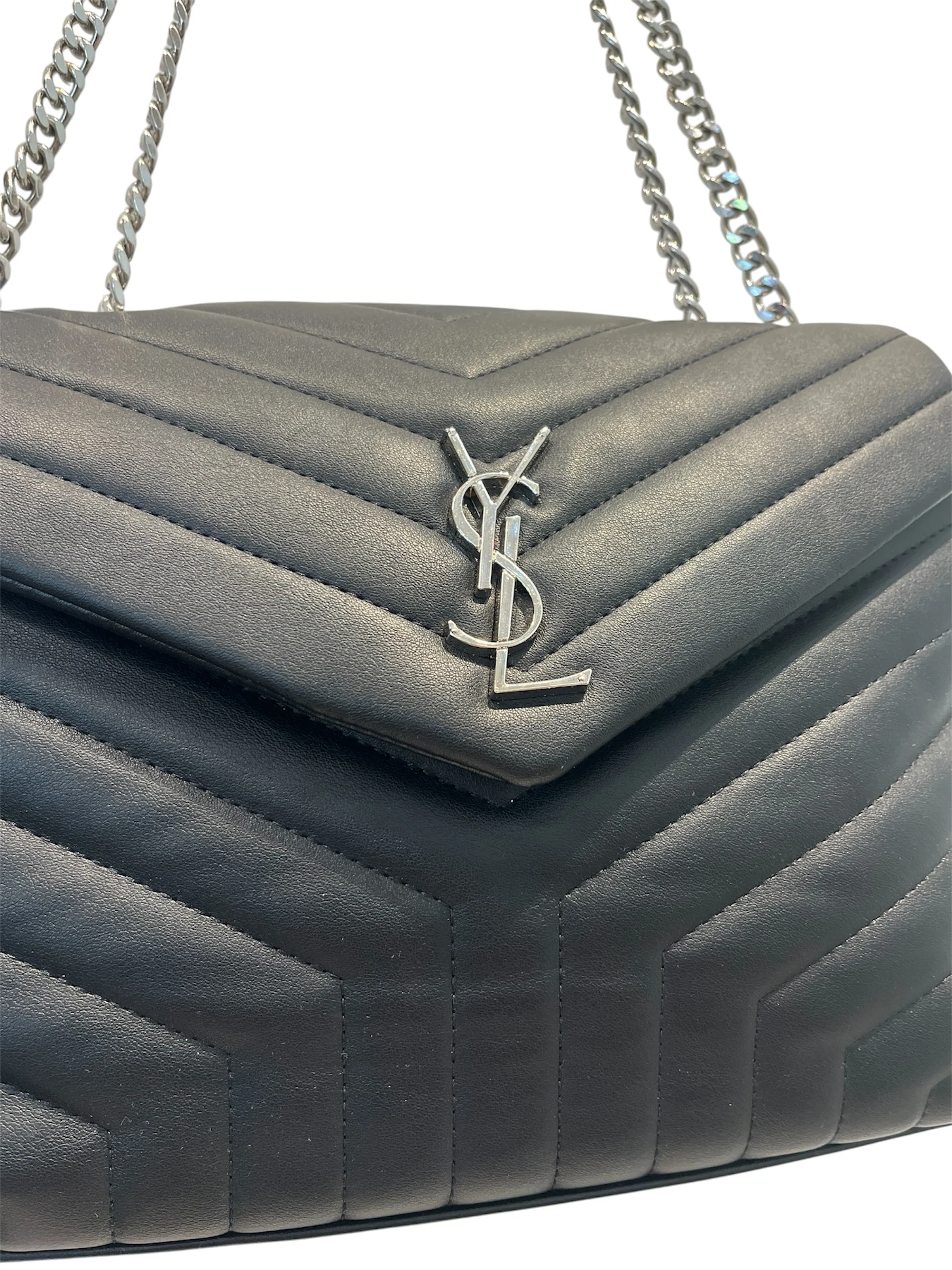 YVES SAINT LAURENT/Hand Bag/Leather/BLK/