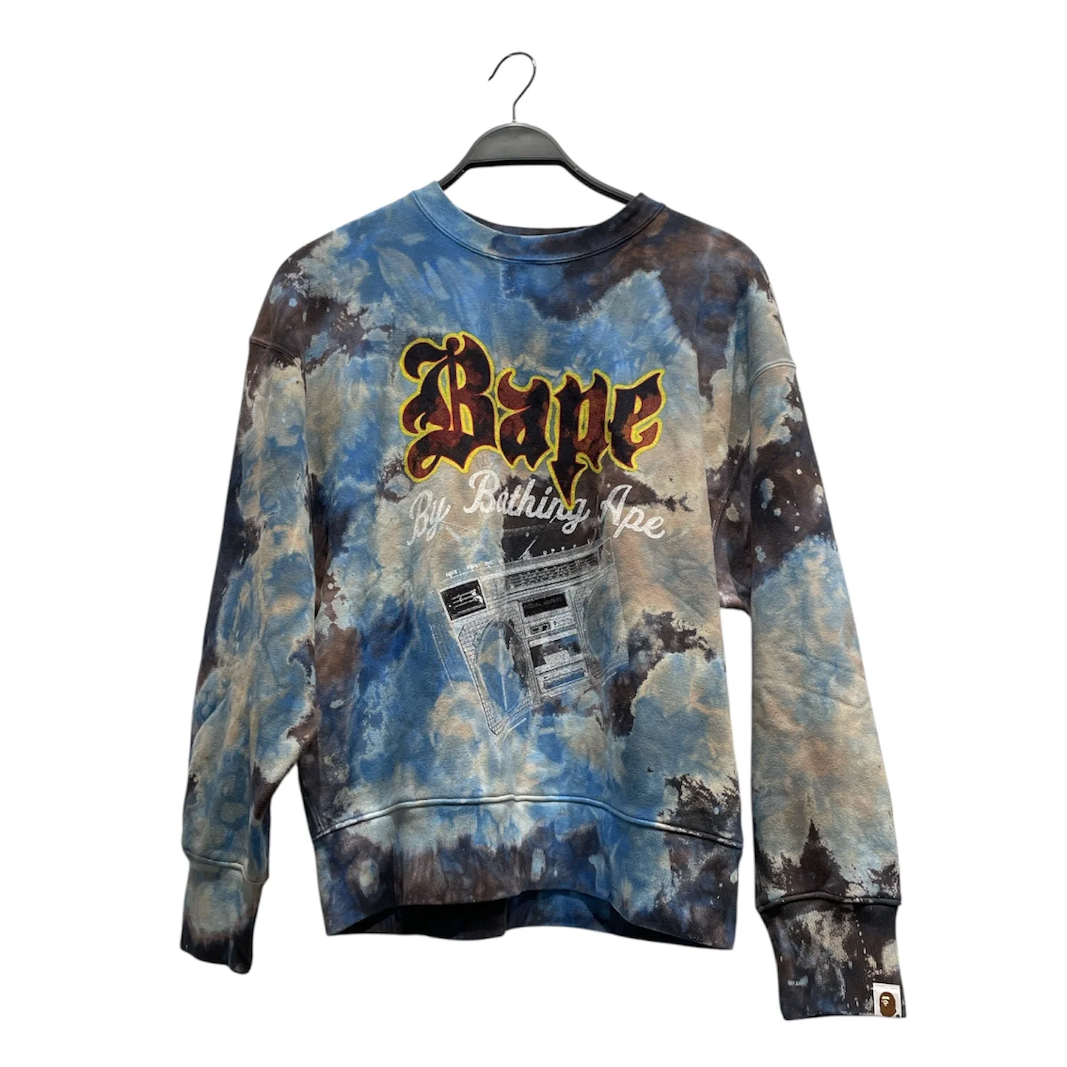 A BATHING APE/Sweater/S/Cotton/NVY/tie-dye-boombox