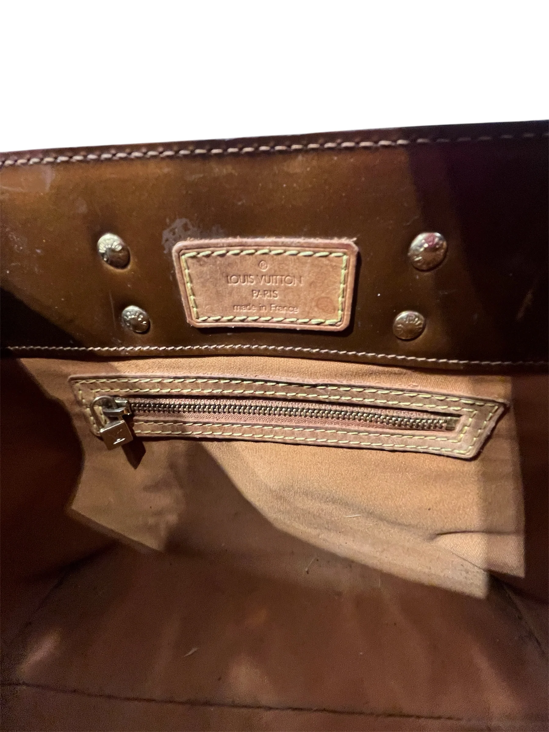 LOUIS VUITTON/Hand Bag/Monogram/Leather/BRW/TH1002/VERNIS MINI