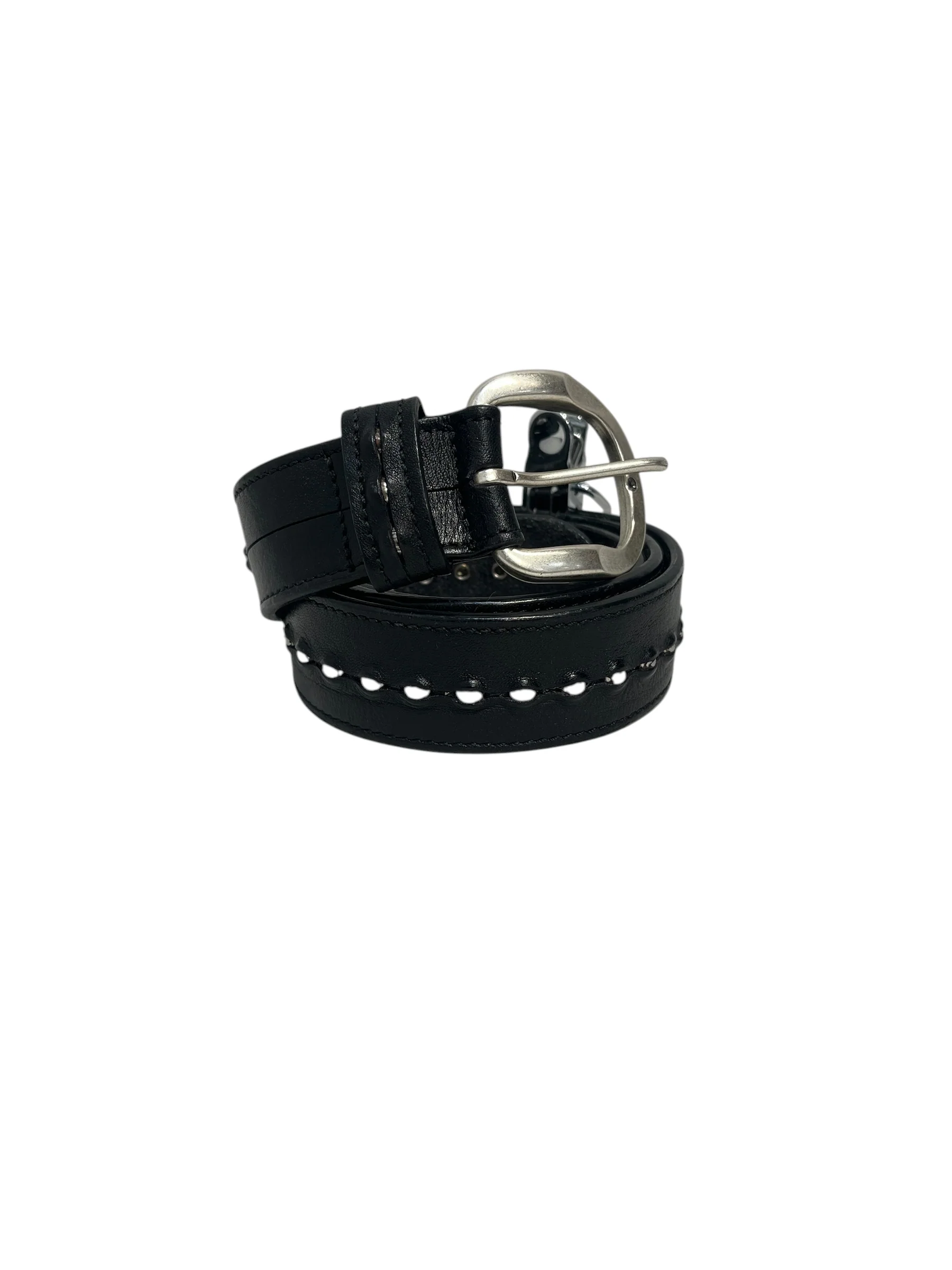 GOLDEN GOOSE/Belt/Leather/BLK/leather over studs