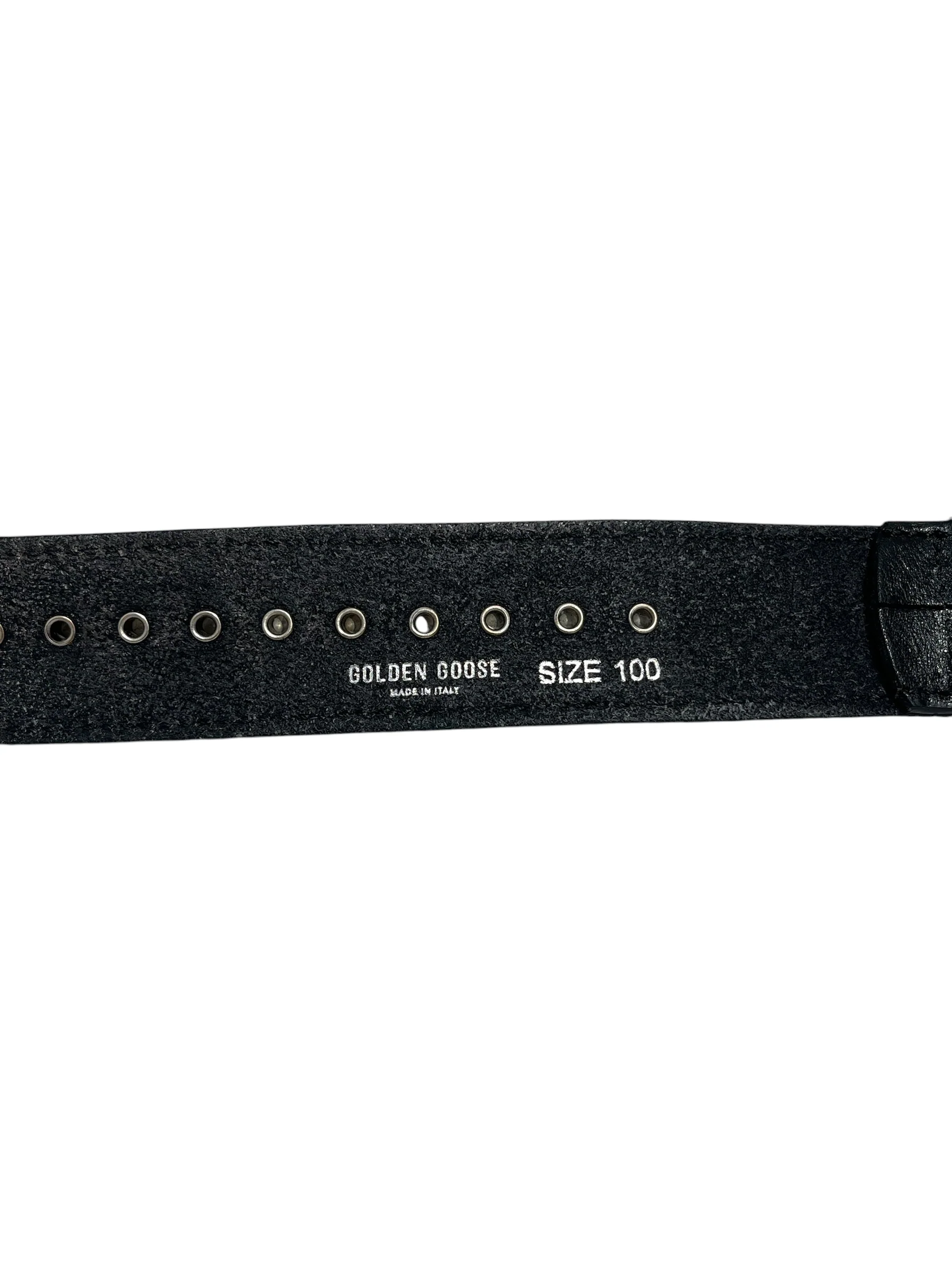 GOLDEN GOOSE/Belt/Leather/BLK/leather over studs
