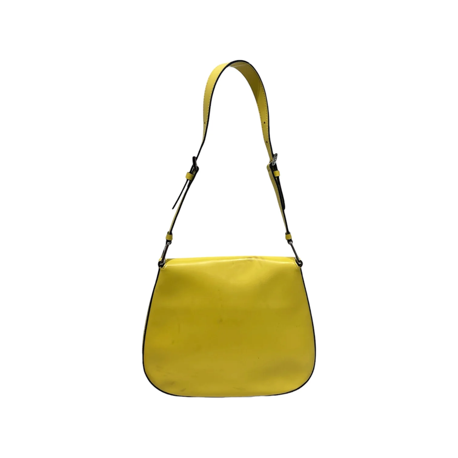PRADA/Cross Body Bag/Leather/YEL/yllw,gold hrdwr, shldr bag