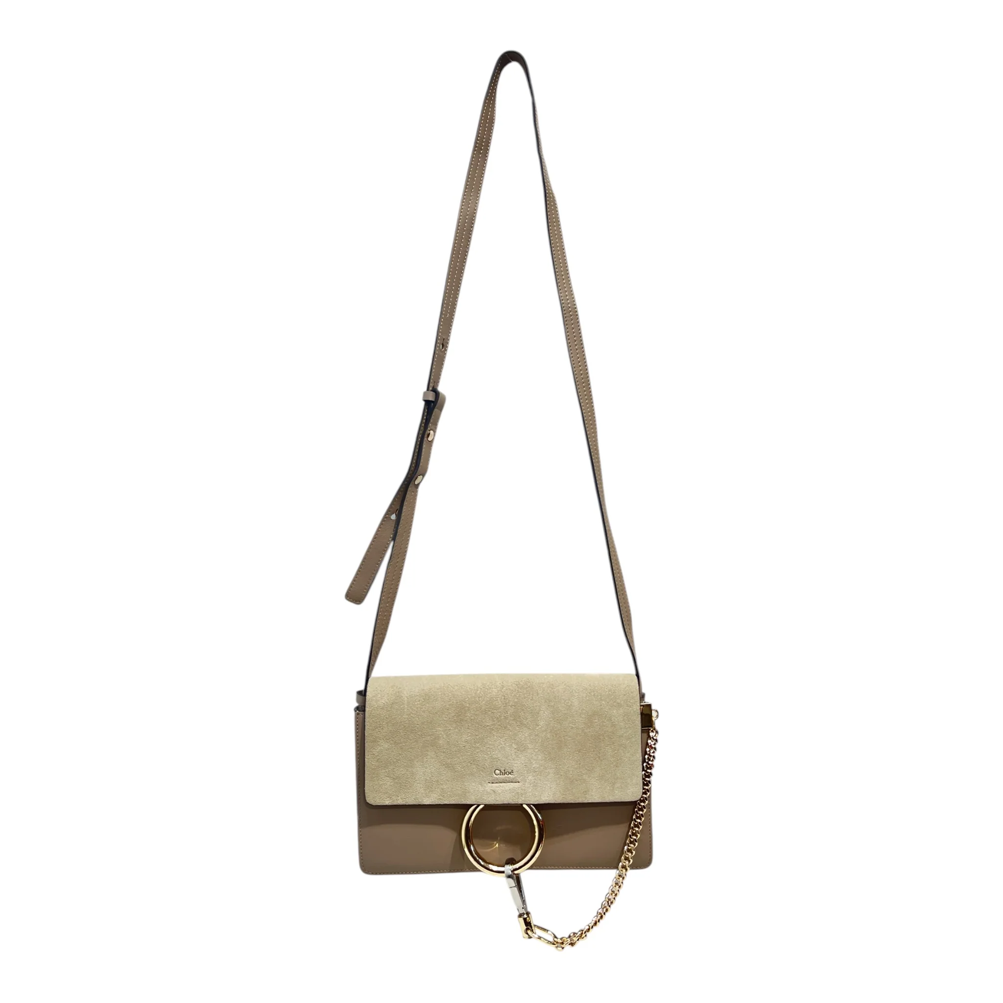 Chloe/Cross Body Bag/Leather/GRY/FRAYE BAG/ MIXED METALS BUCKLE
