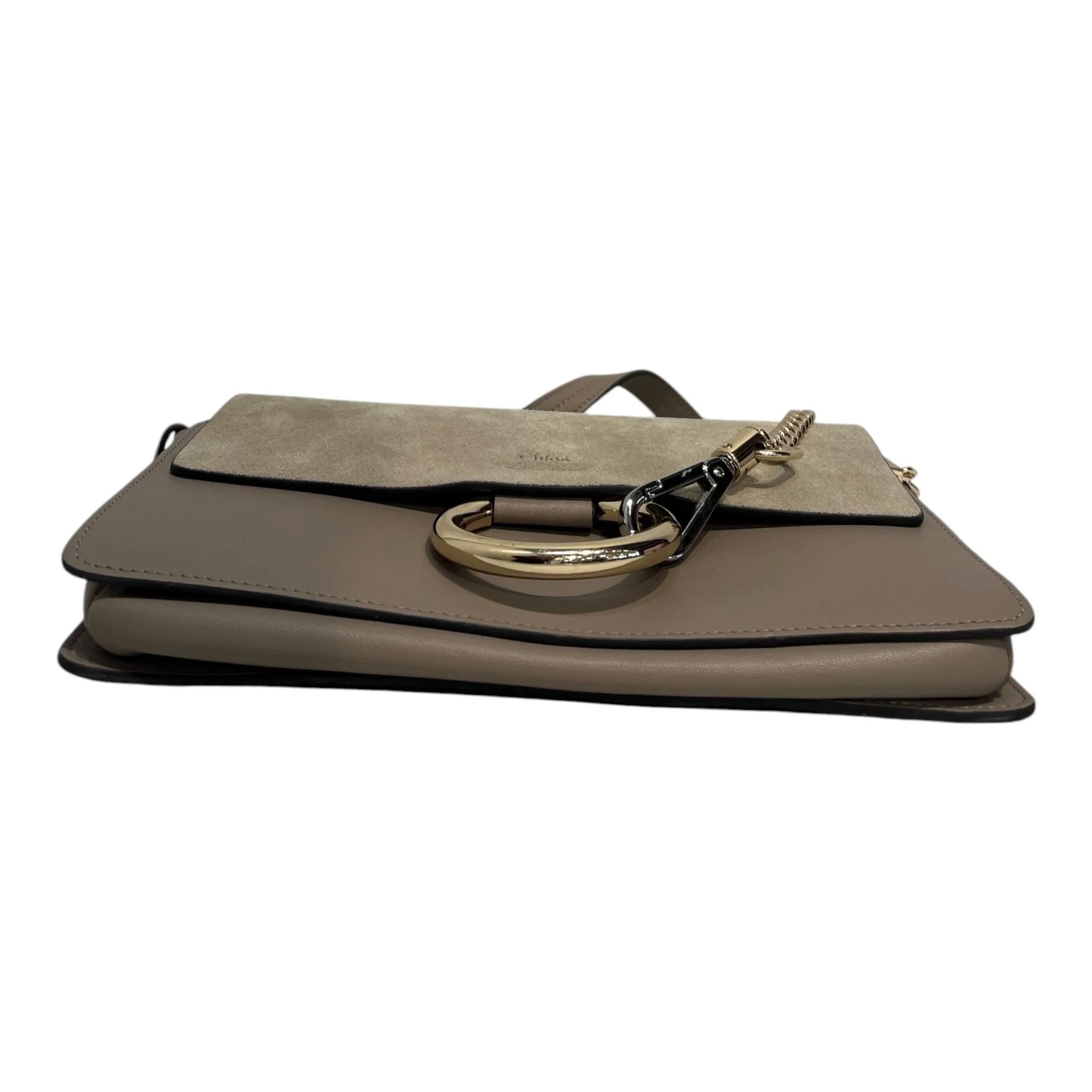 Chloe/Cross Body Bag/Leather/GRY/FRAYE BAG/ MIXED METALS BUCKLE