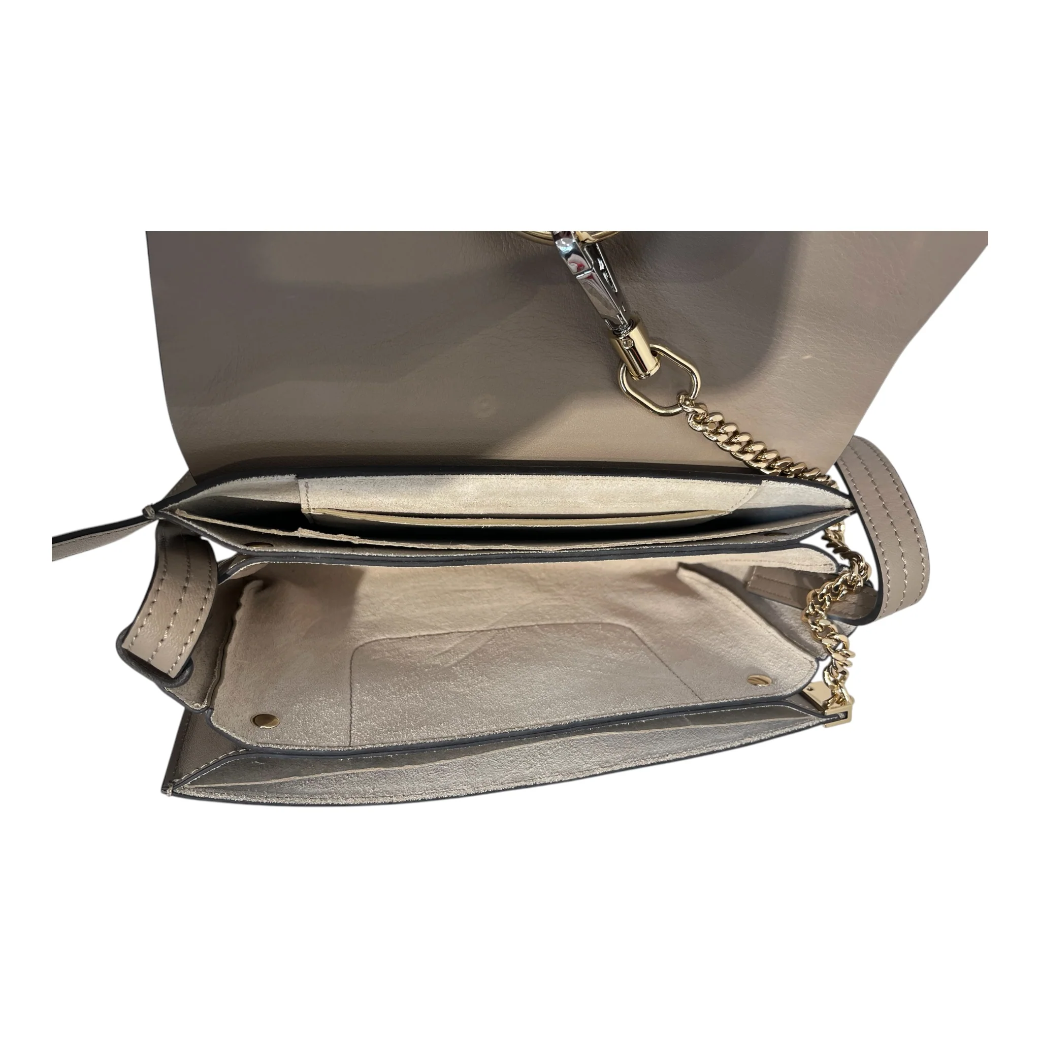 Chloe/Cross Body Bag/Leather/GRY/FRAYE BAG/ MIXED METALS BUCKLE