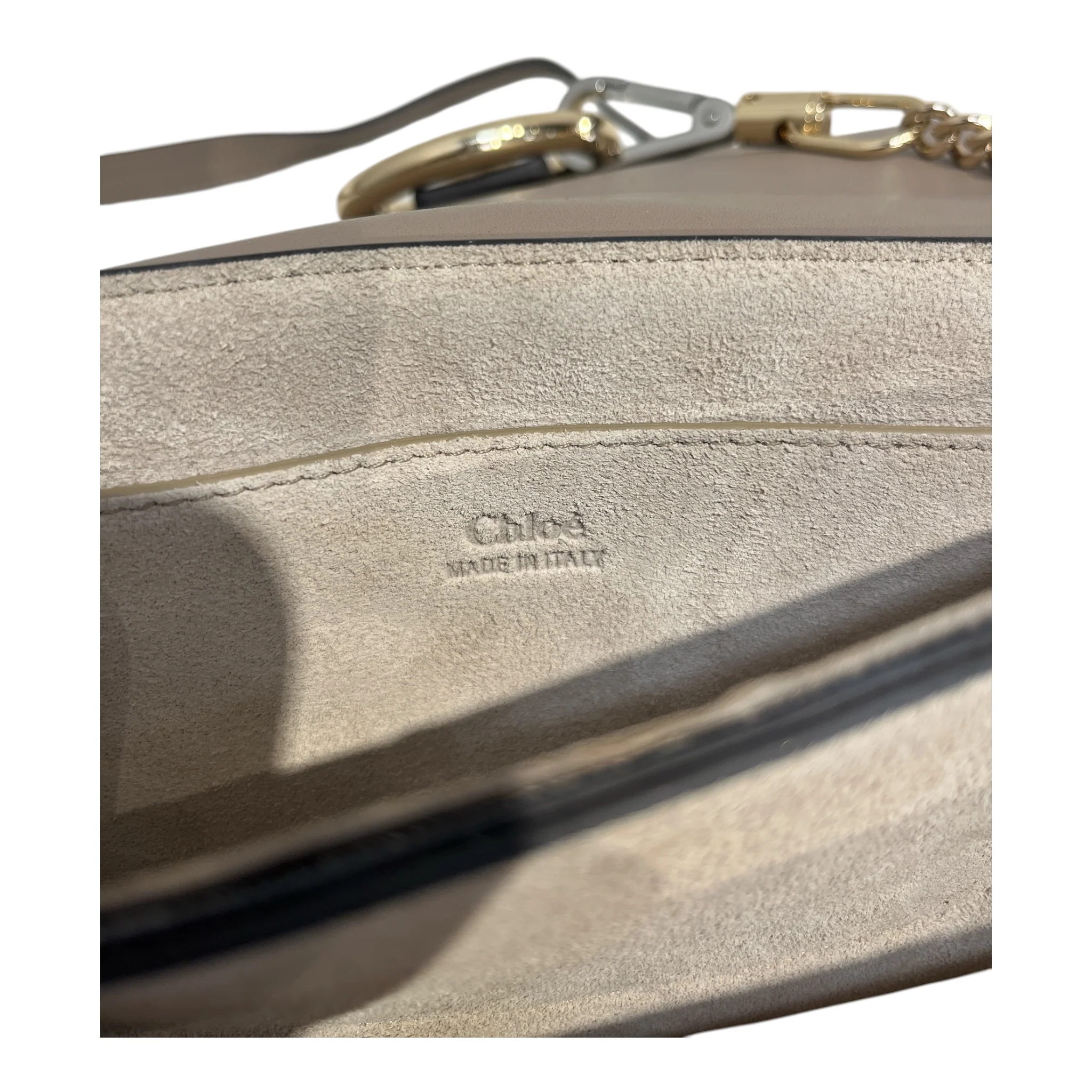 Chloe/Cross Body Bag/Leather/GRY/FRAYE BAG/ MIXED METALS BUCKLE